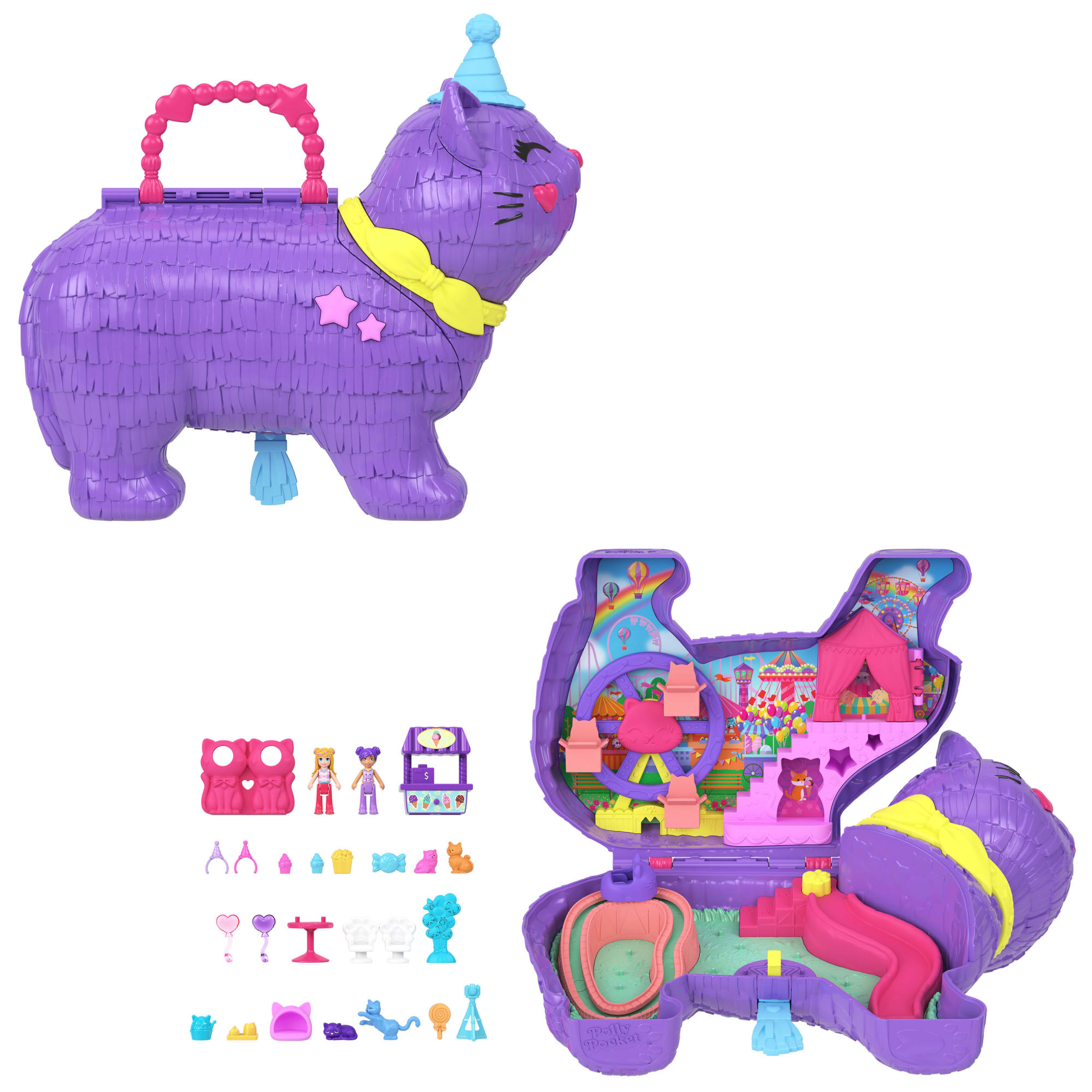 fisher price Polly Pocket Set de Juego Compacto Pi?ata Gatito