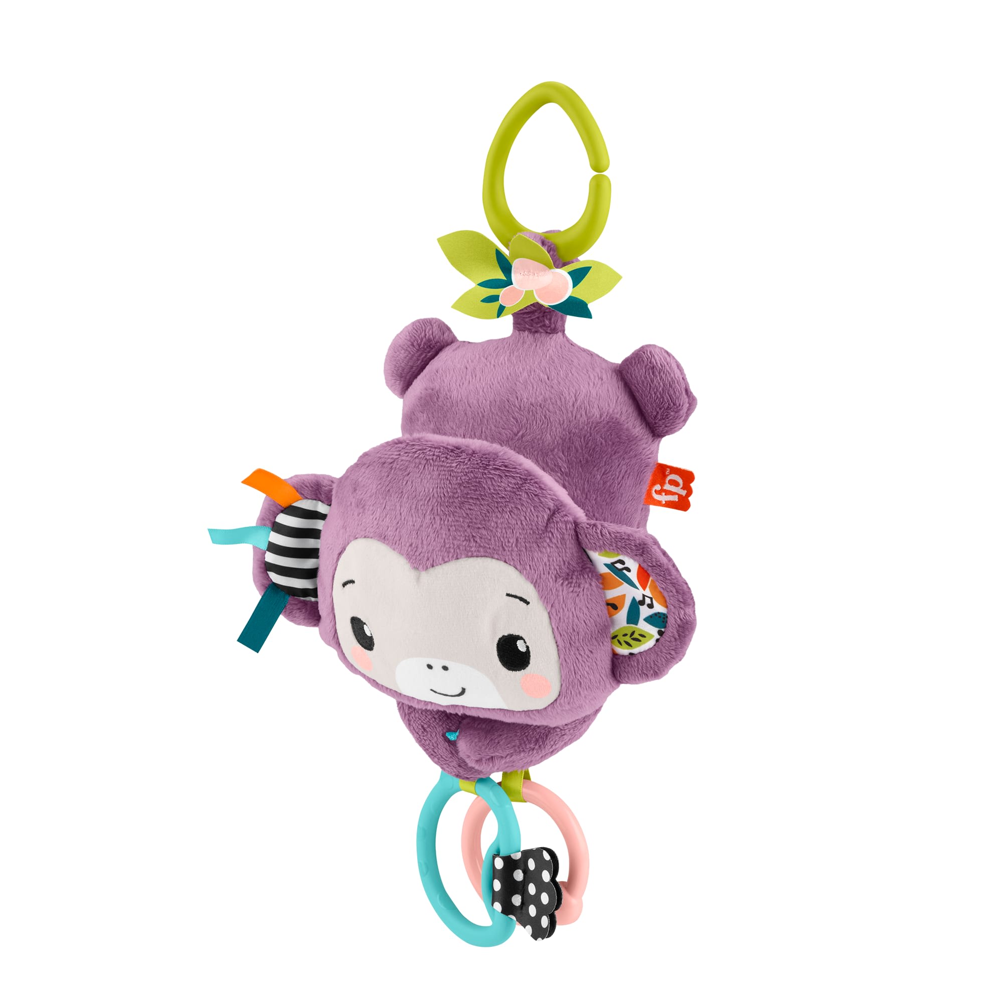 fisher price Fisher-Price Sing & Go Purple Monkey Plush Baby Stroller Sensory Toy For Newborns