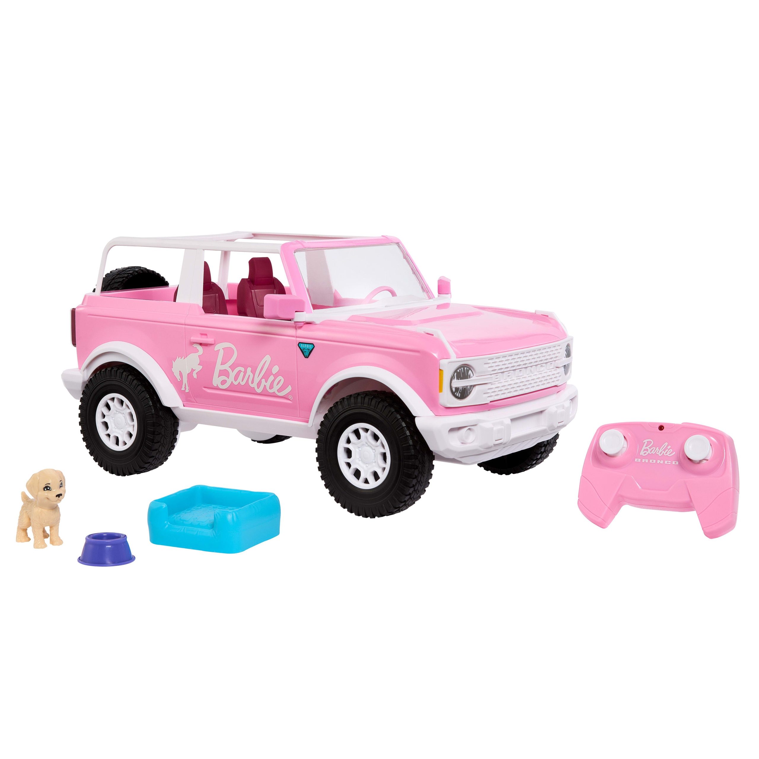 fisher price Hot Wheels RC Barbie Ford Bronco RC, Battery-Powered Remote-Control Toy Car With Accessories