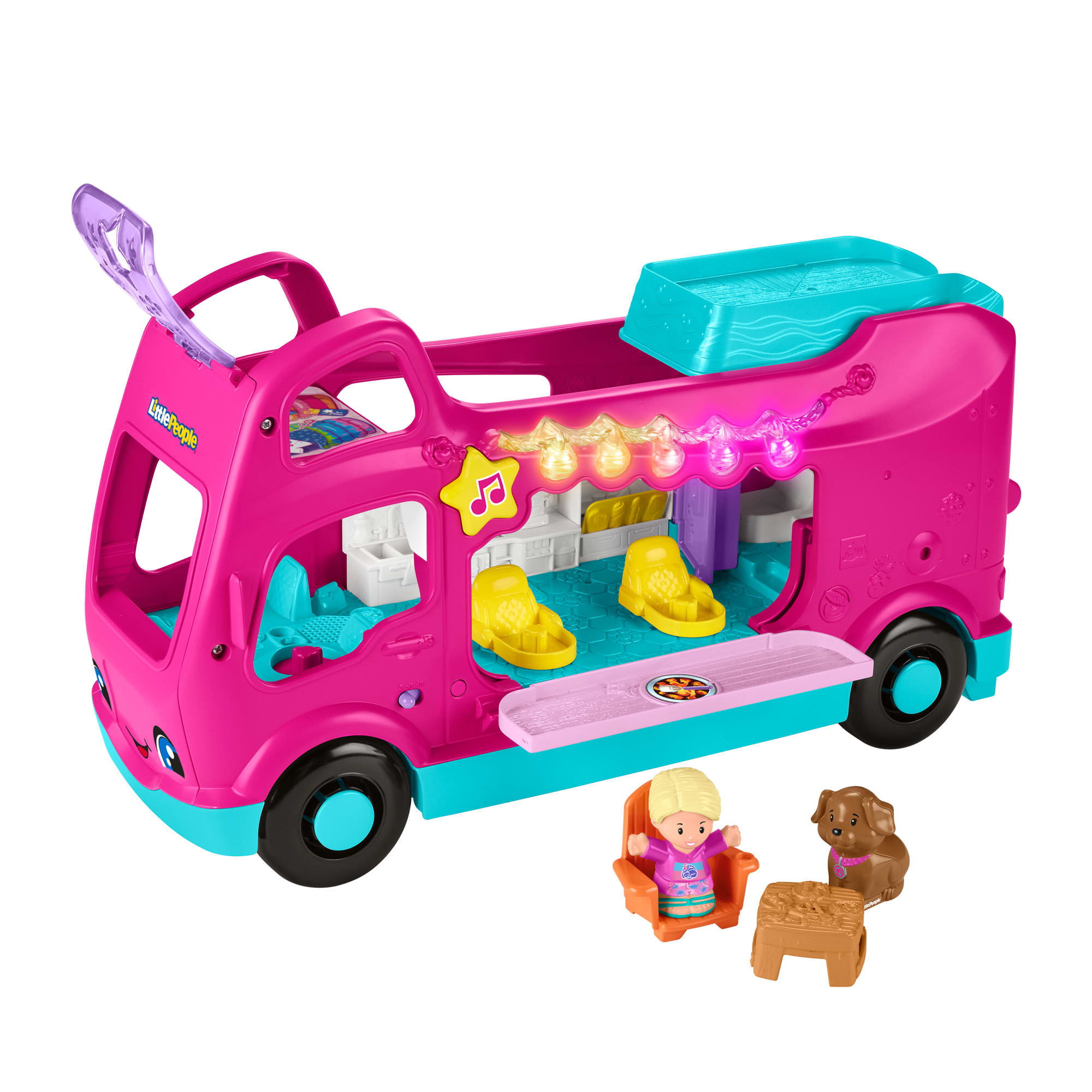 fisher price Fisher-Price Little People Barbie Little Dream Camper Rv Playset With Music Lights & 2 Figures
