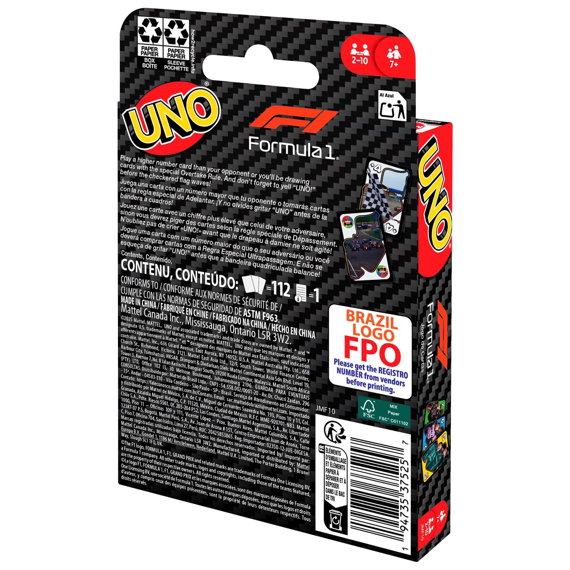 fisher price UNO F1 Card Game