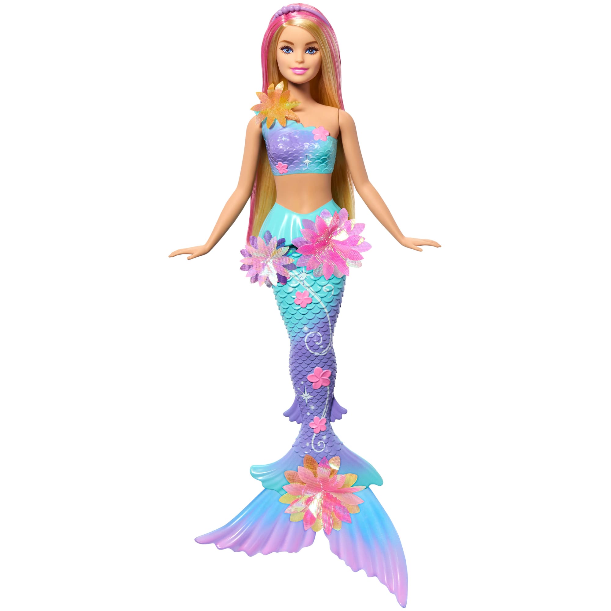 fisher price Barbie Fantas??a Mu?eca Sirena con Transformaci??n de Flores Cabello Rosa