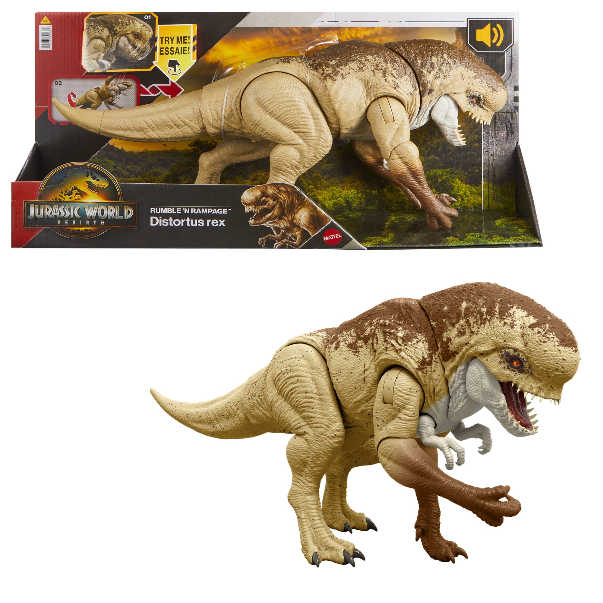 fisher price Jurassic World Dinosaurio de Juguete Rebirth Villano con Sonido