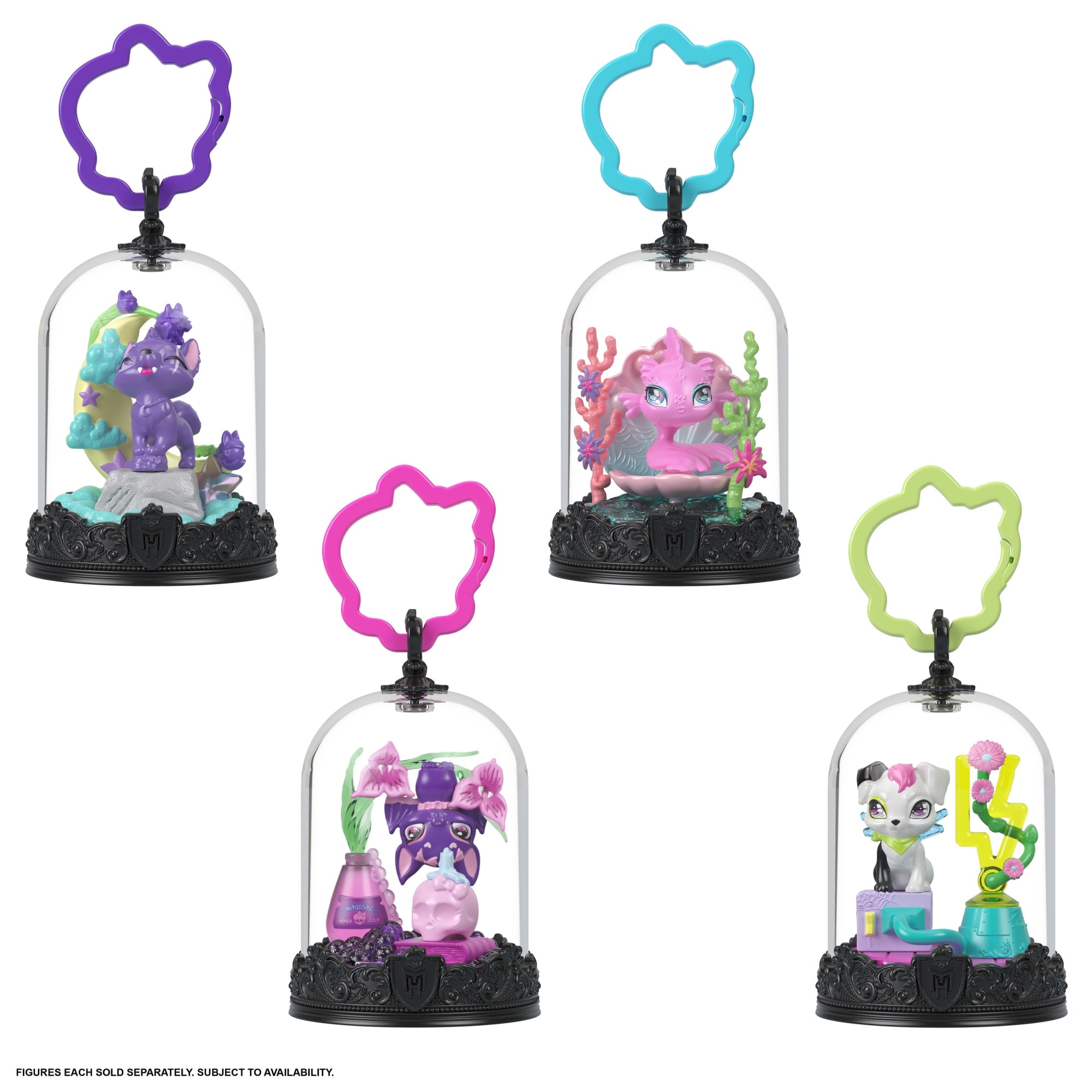 fisher price Monster High Pet Keychains, Animal Figures With Accessories And Buildable Terrarium