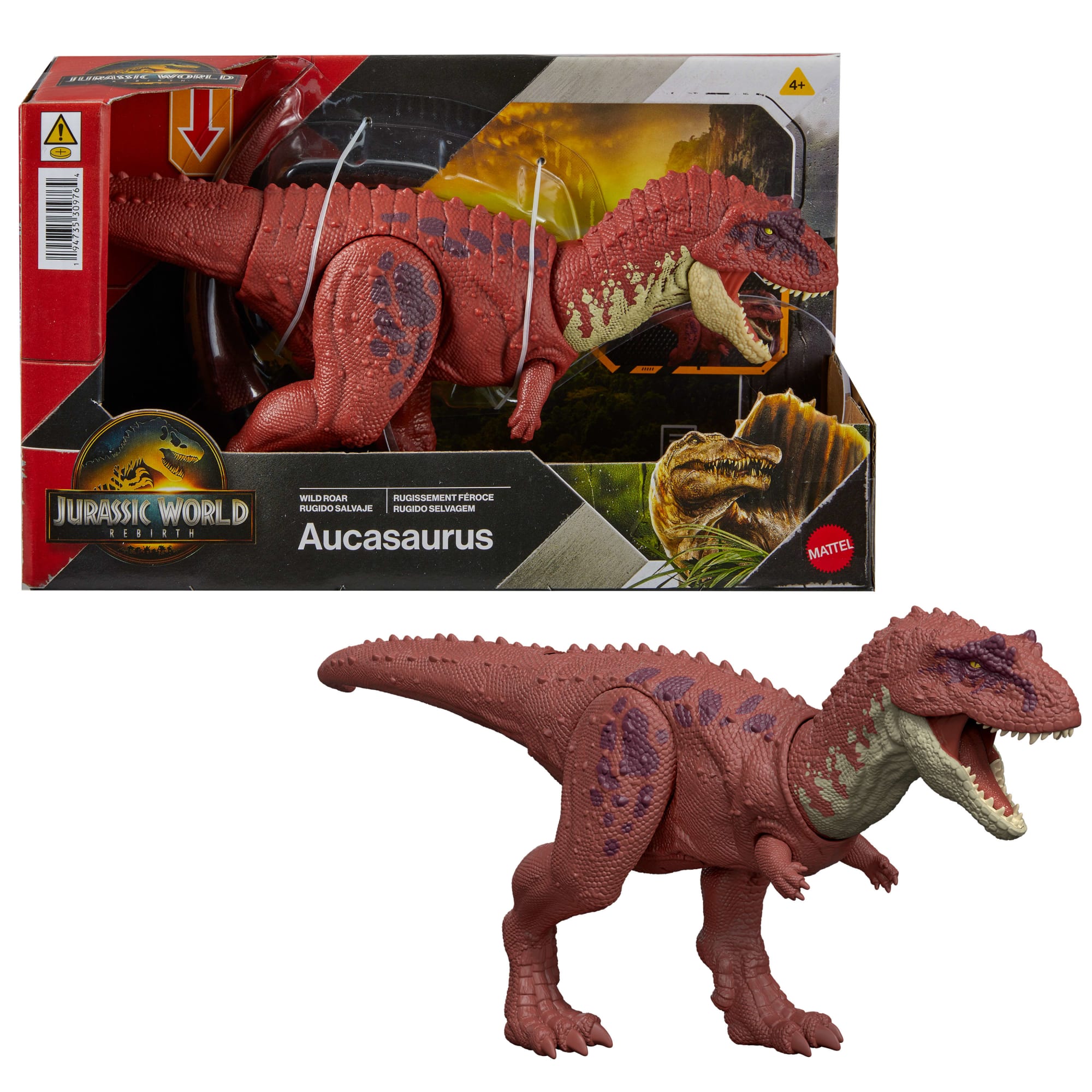 fisher price Jurassic World Dinossauro de Brinquedo Rebirth Rugido Selvagem Aucasaurus