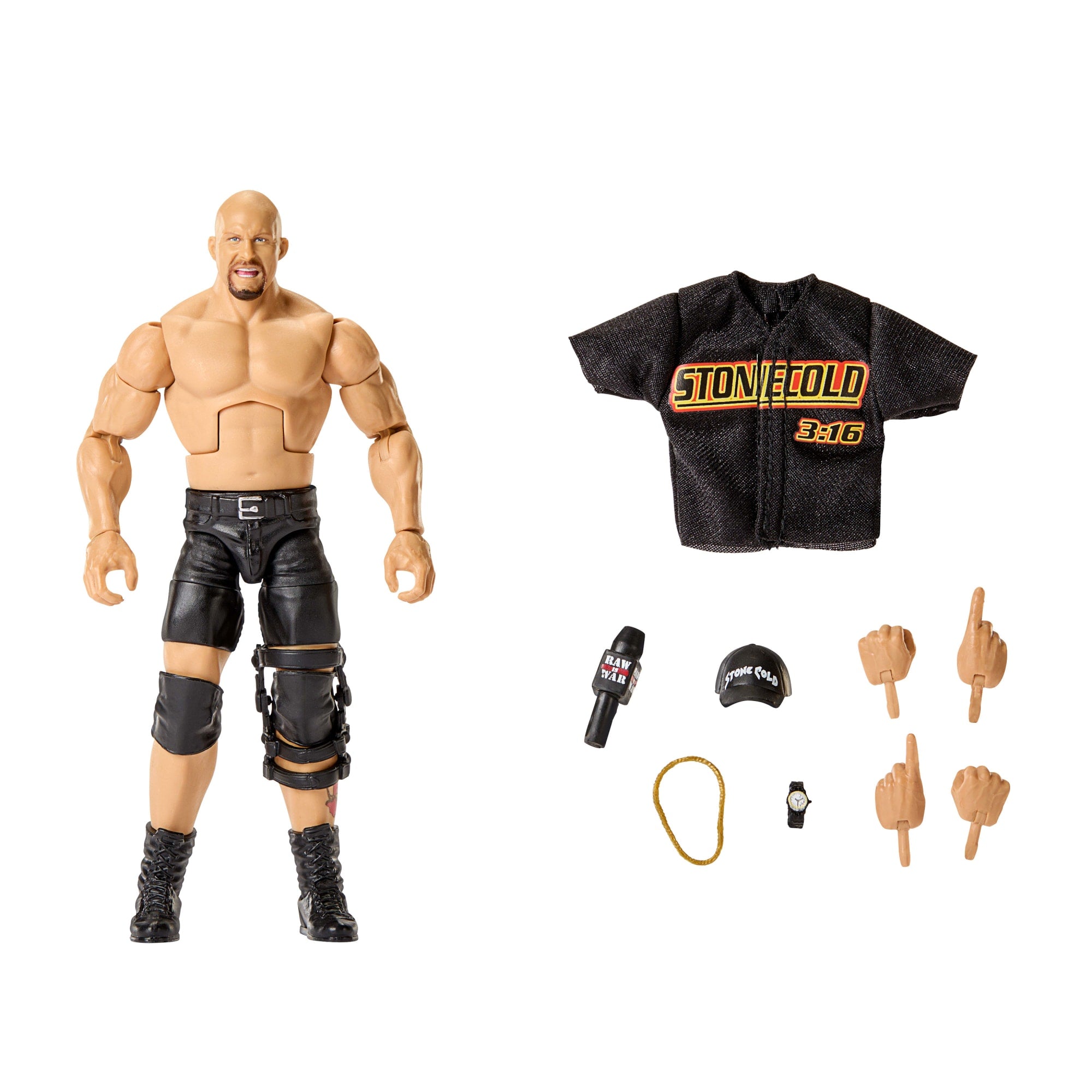 fisher price WWE Elite ??Stone Cold?? Steve Austin Action Figure, Series #122, 6-Inch Collectible With Accessories