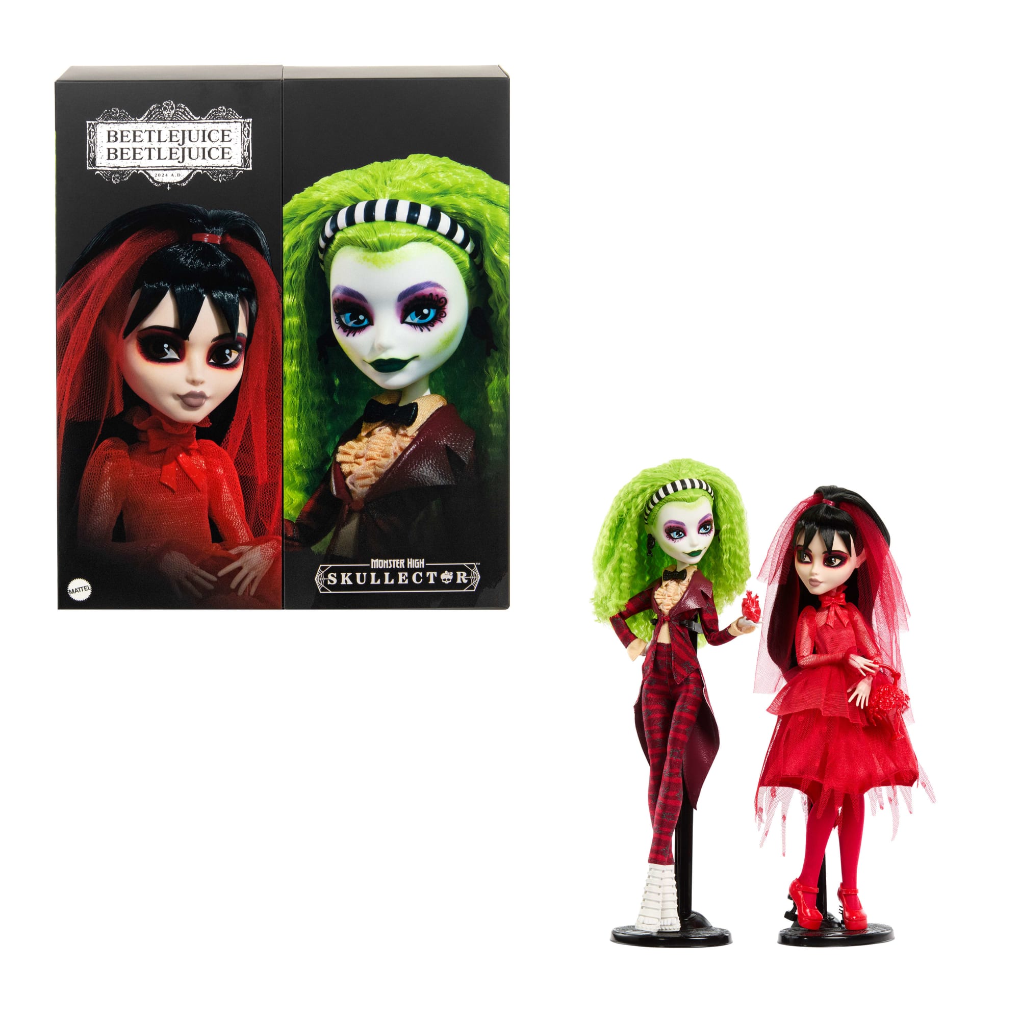 fisher price Monster High Skullector Betelgeuse And Lydia Collectible Dolls, Beetlejuice Beetlejuice 2-Pack