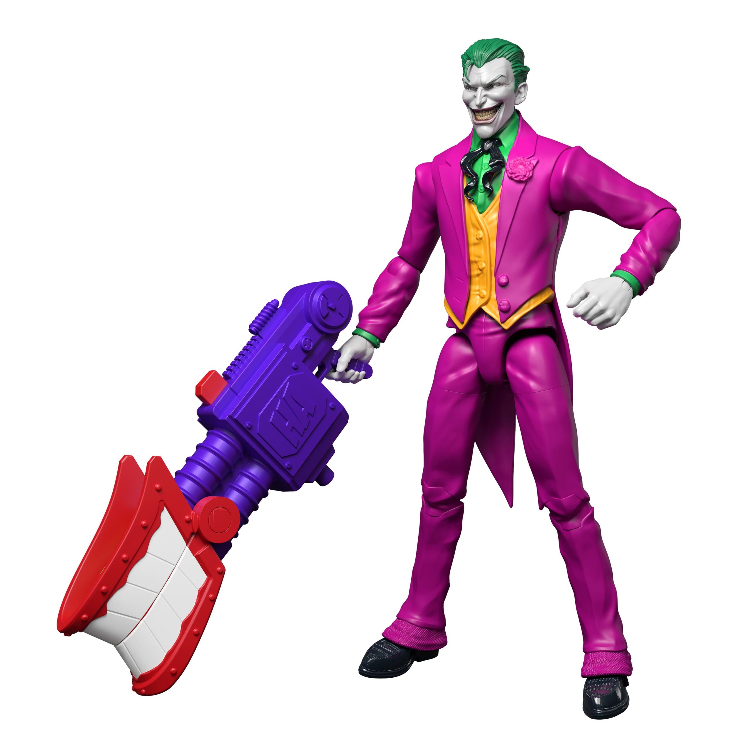 fisher price DC Premier 6.5 Inch The Joker Action Figure Series 1, 22 Articulations, Chatter Teeth Weapon