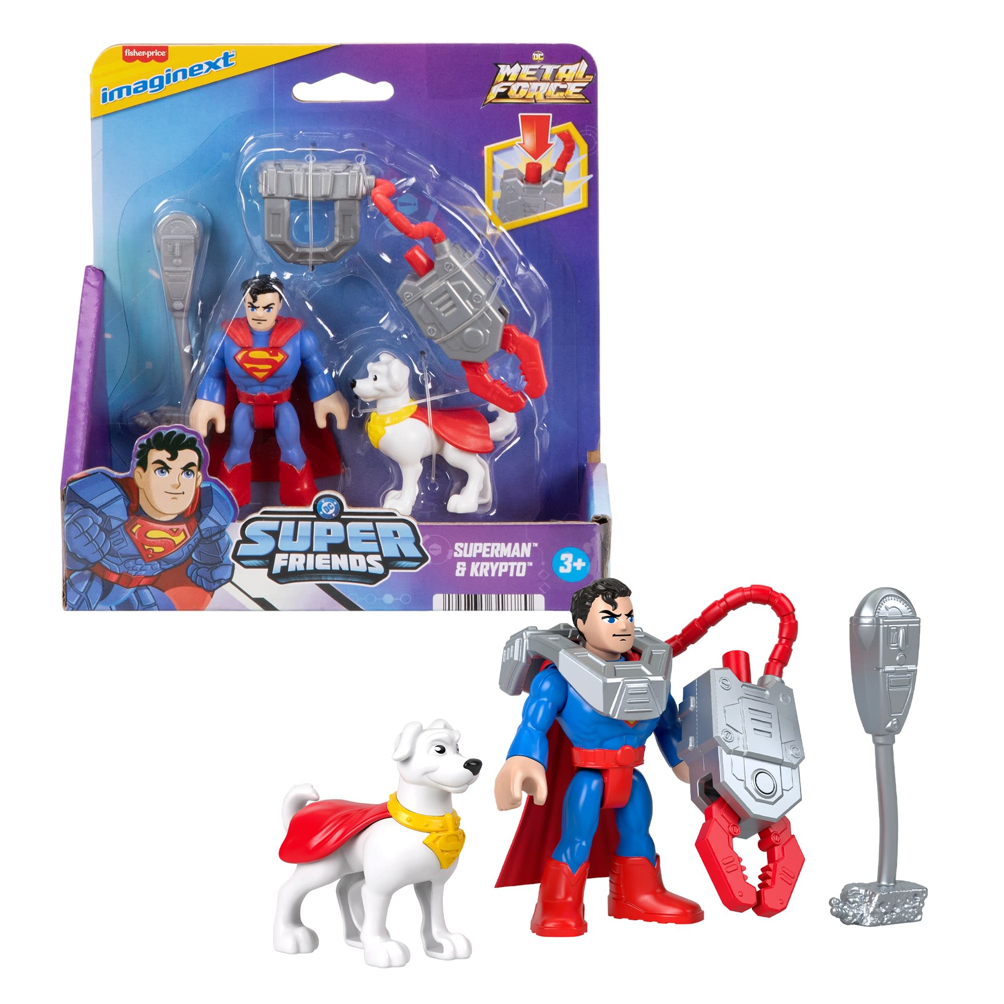 fisher price Fisher-Price Imaginext DC Super Friends Metal Force Superman Action Figures & Accessory Set