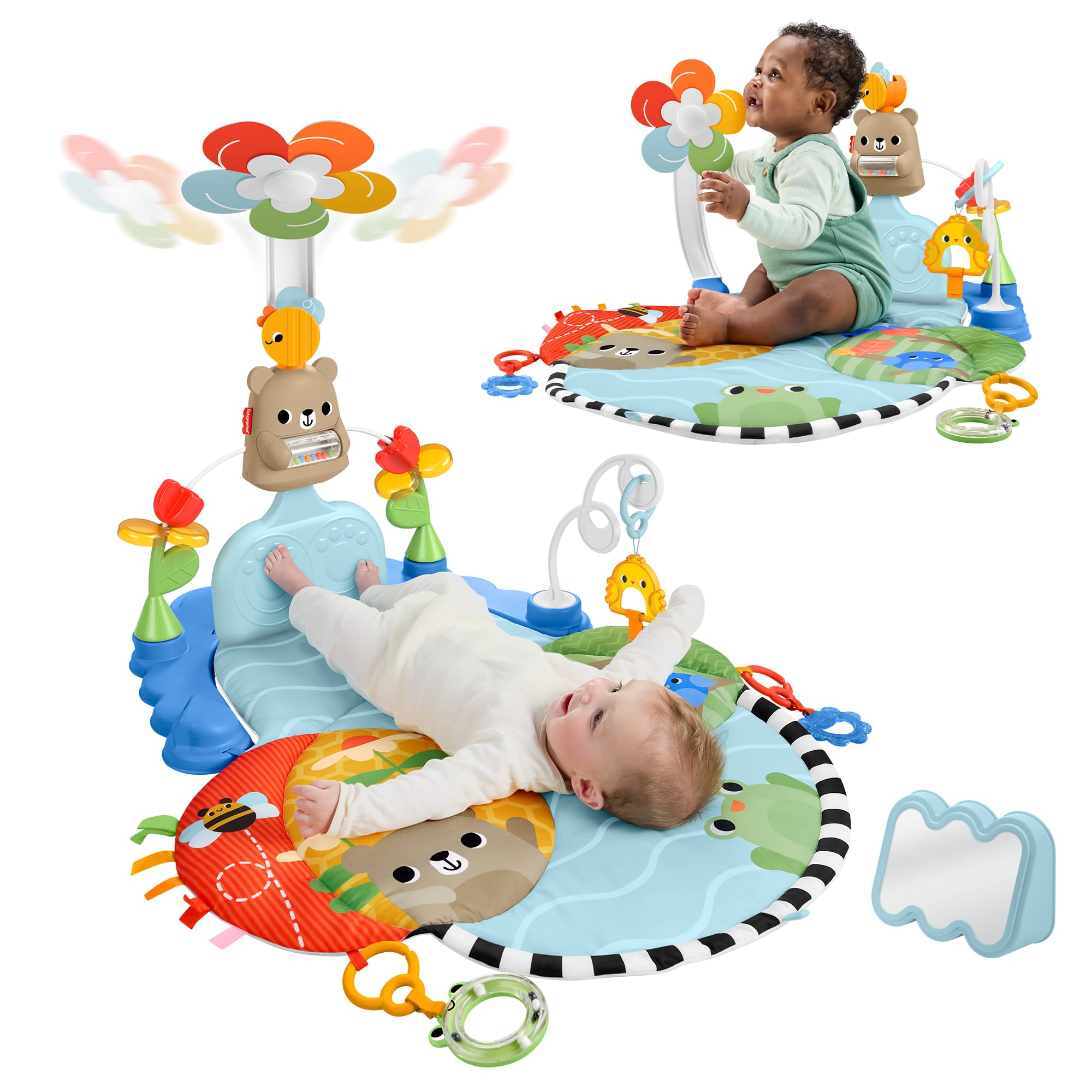 fisher price Fisher-Price 3-in-1 Kick & Sway Activity Gym, Baby Play Mat & Sensory Toys For Newborn Developmental Play