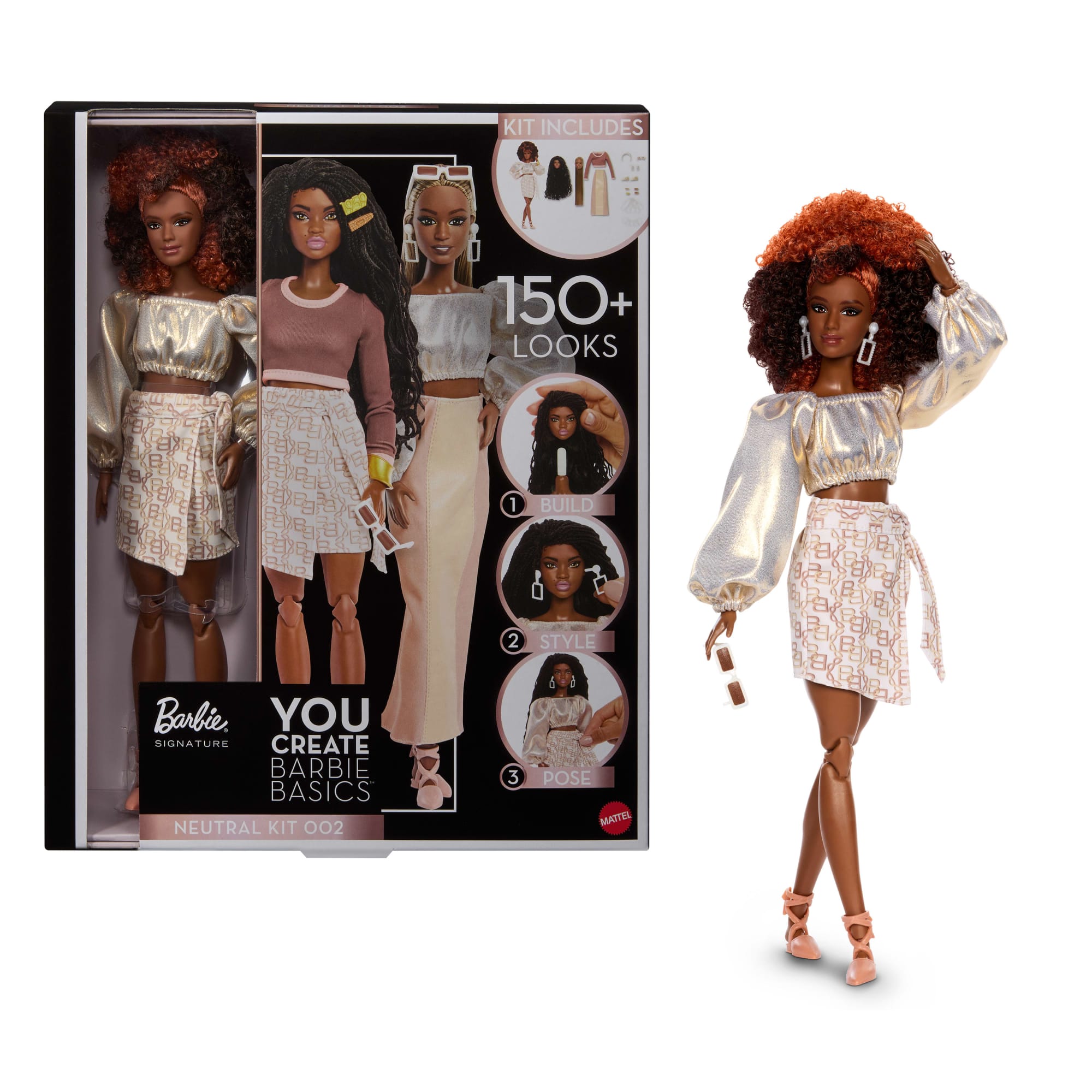 fisher price Barbie You Create Barbie Basics Neutral Kit 002,?Customizable Fashion Doll?&?Universal-Fit Clothing