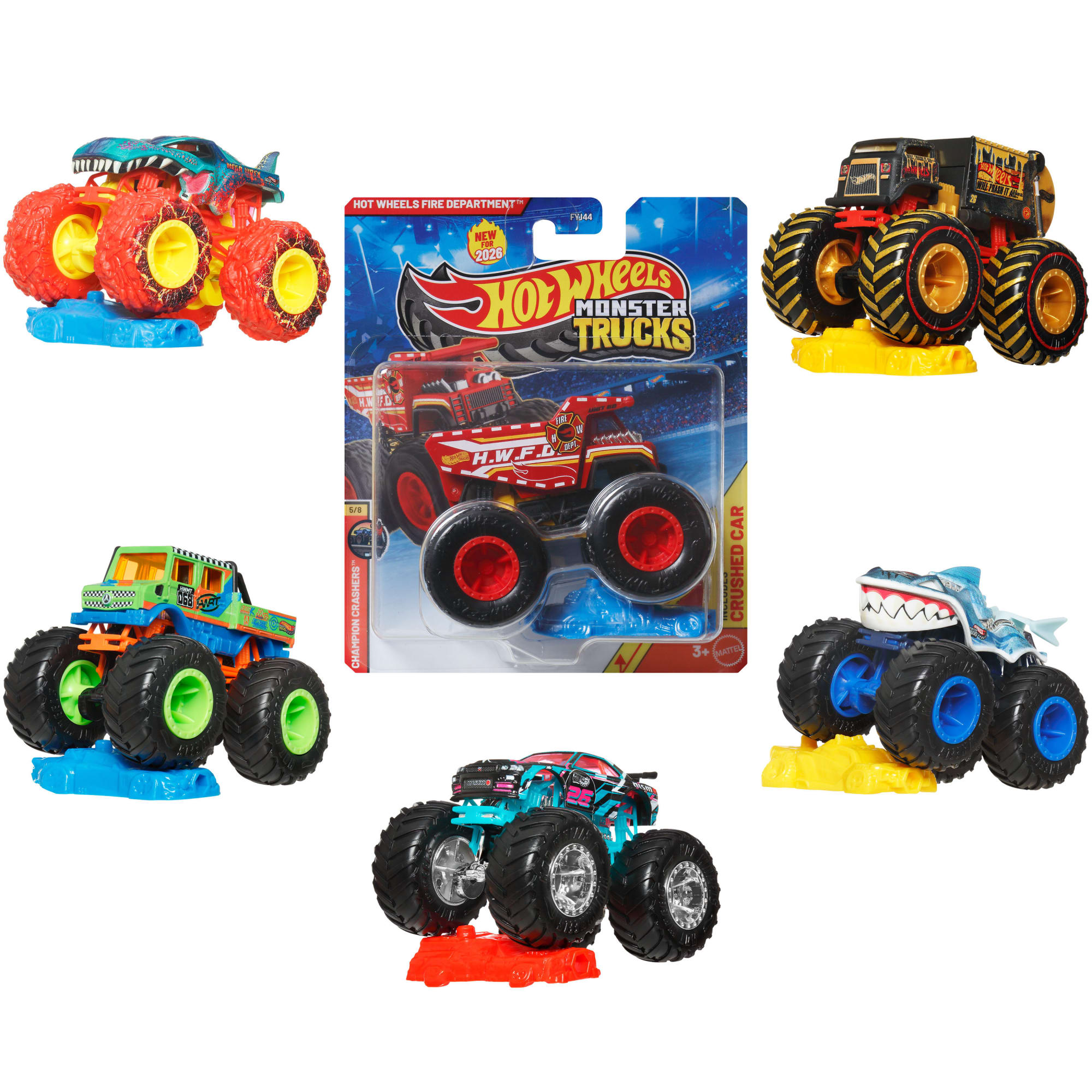 fisher price Hot Wheels Monster Trucks Veh??culo de Juguete Auto Sorpresa Escala 1:64