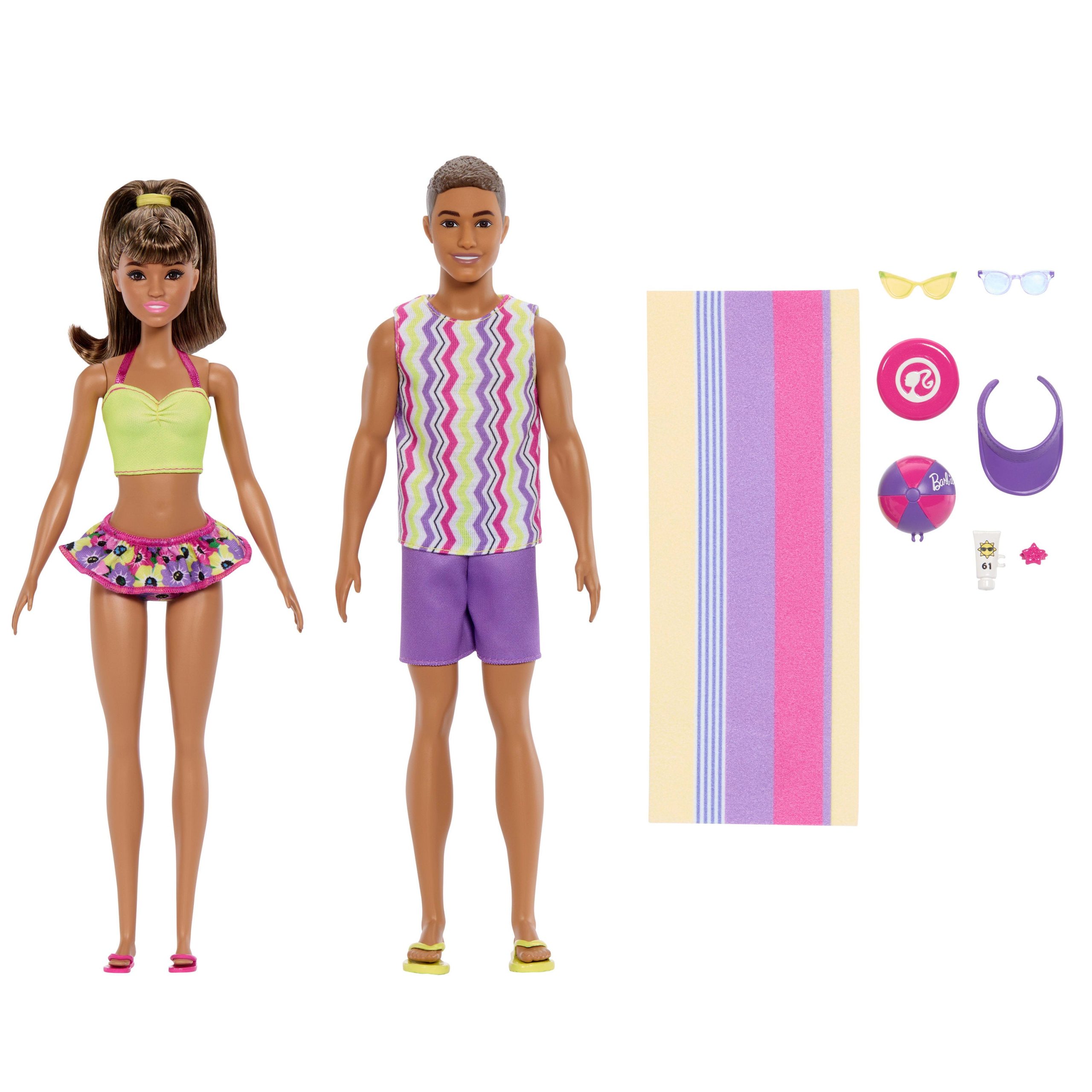 fisher price Barbie Style Barbie And Ken Fashion Dolls Set With Beach Inspired Looks And Accessories