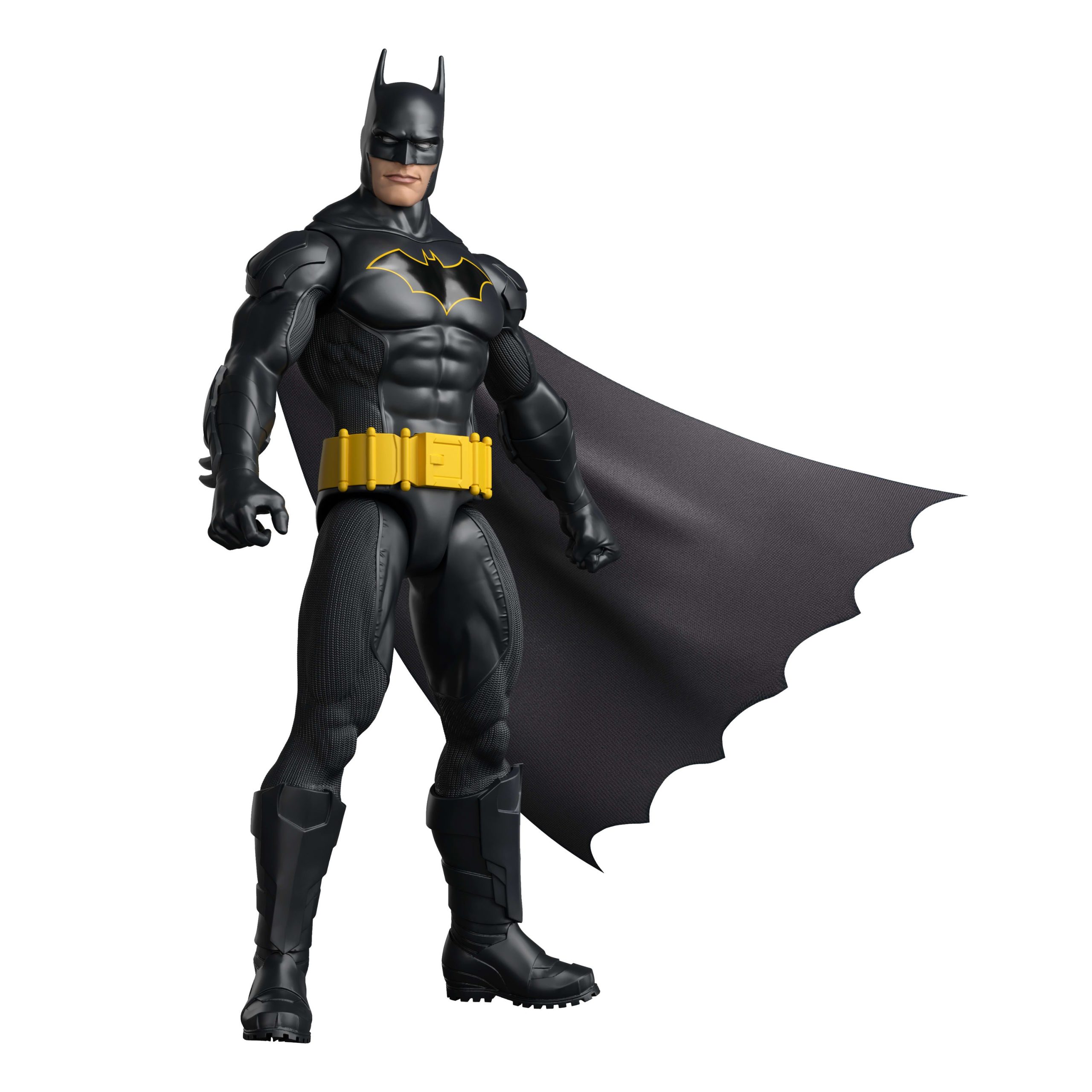fisher price DC 12-Inch Batman Action Figure, Black Batsuit, 7 Points Of Articulation