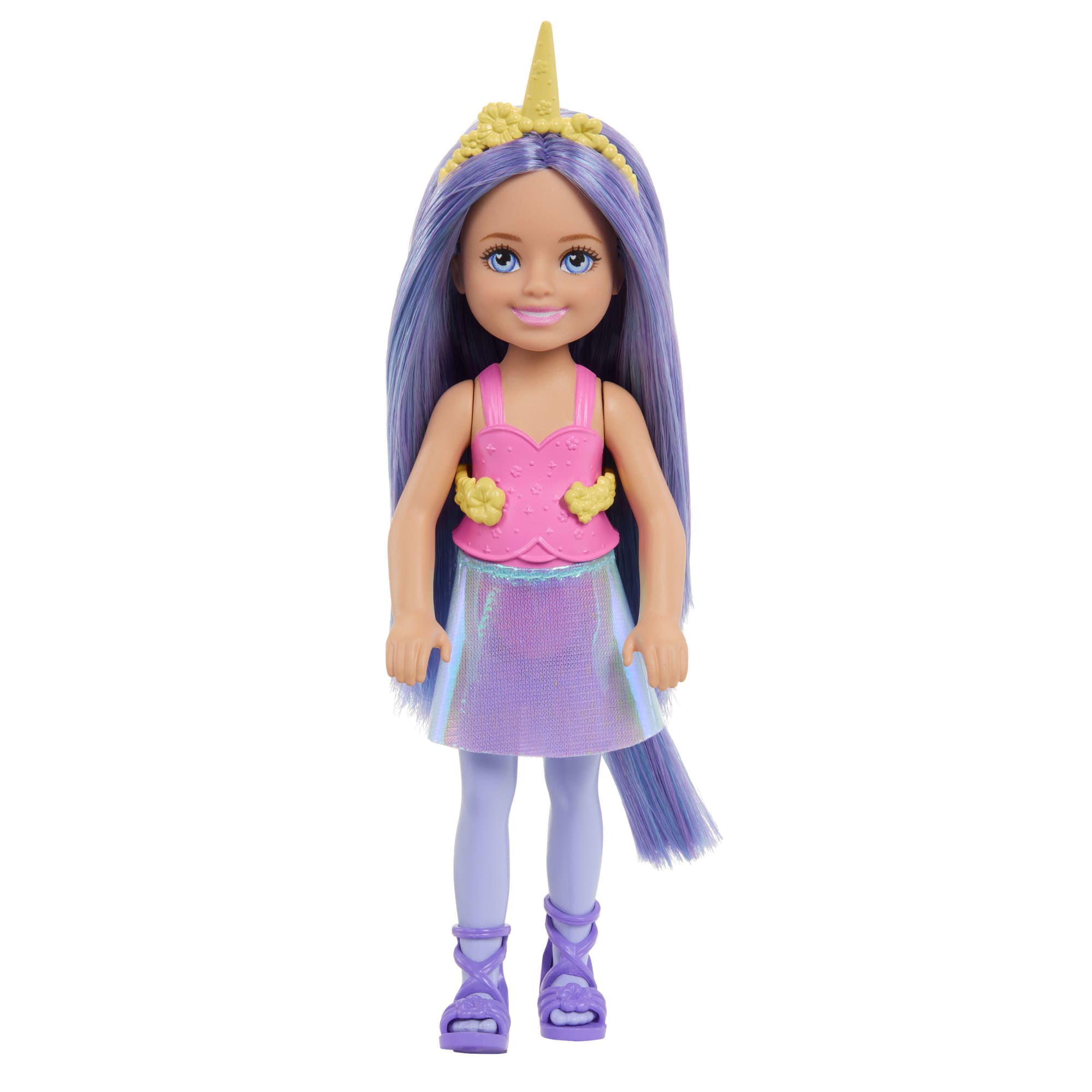fisher price Barbie Chelsea Unicorn Small Doll With Purple Hair, Removable Tail, Shoes & Hair Accessory, 6-Inch