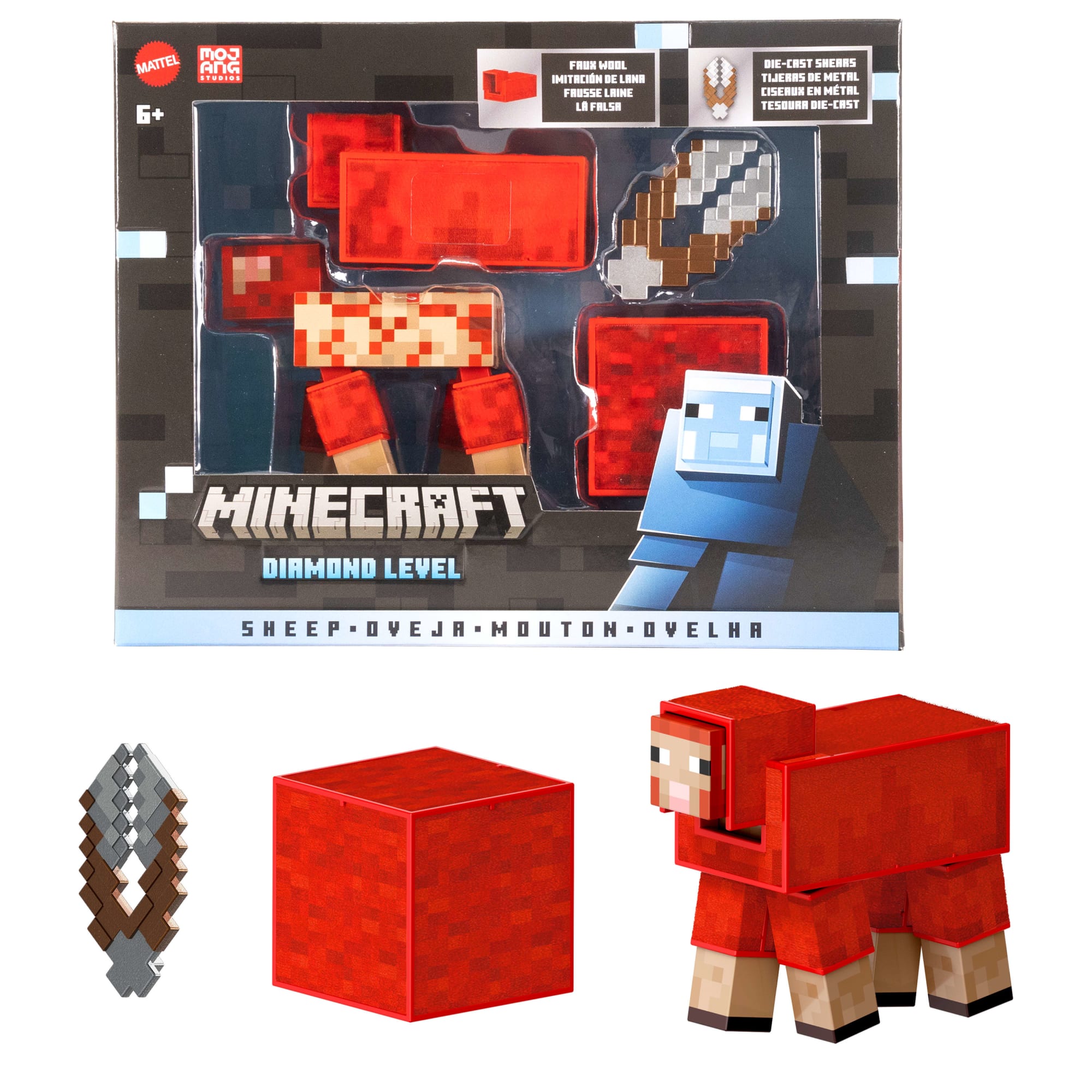 fisher price Minecraft Diamond Level Sheep Action Figure & 3 Accessories, 5.5-inch Collector Scale