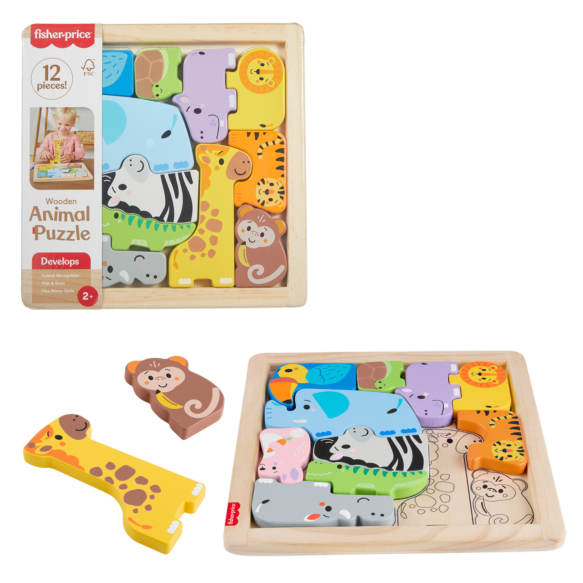 fisher price Fisher-Price Brinquedo para Beb??s Amigos Animaizinhos de Madeira