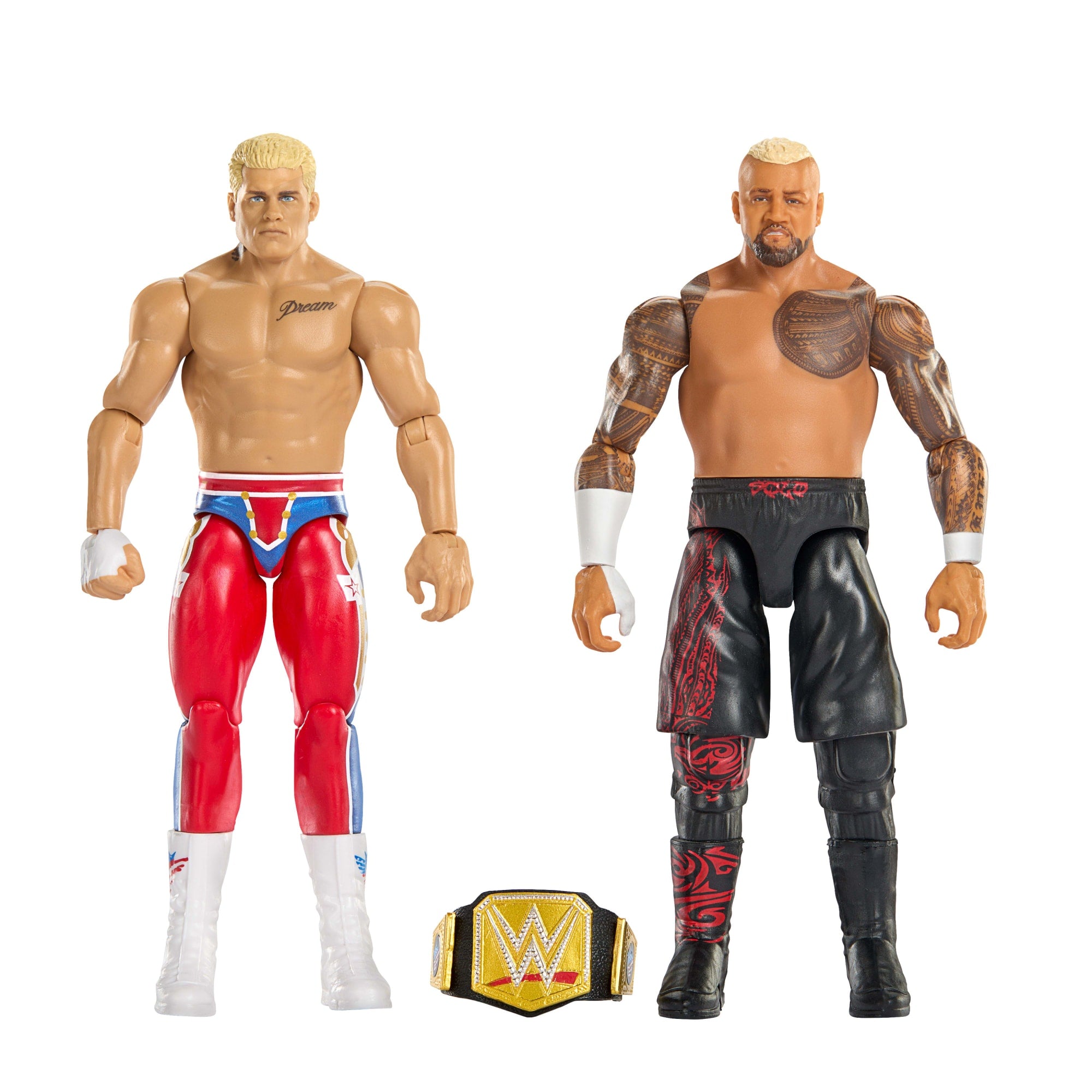 fisher price WWE Main Event Showdown Cody Rhodes vs Solo Sikoa Action Figures Set, Series #24, 6-Inch Collectibles