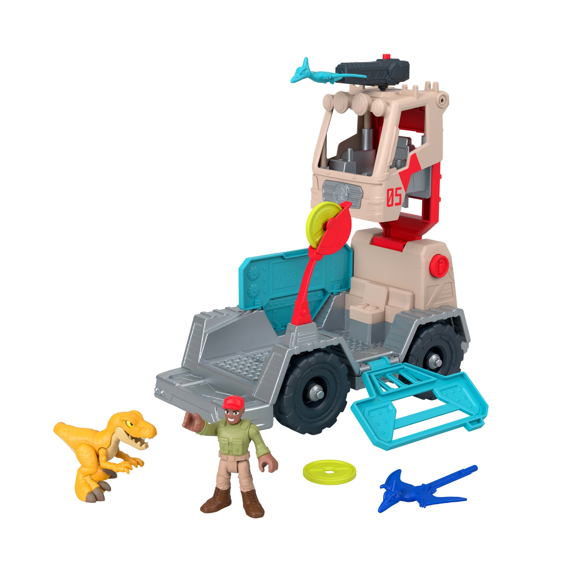 fisher price Imaginext Jurassic World Trek ??n Transform Toy Vehicle Play Set With Dinosaur, Figure & Projectile