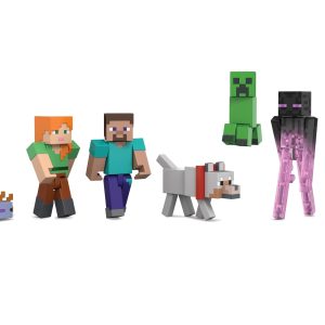 fisher price Minecraft World Builders Pack With 7 Action Figures in 3.25-inch Scale, Starter Collection