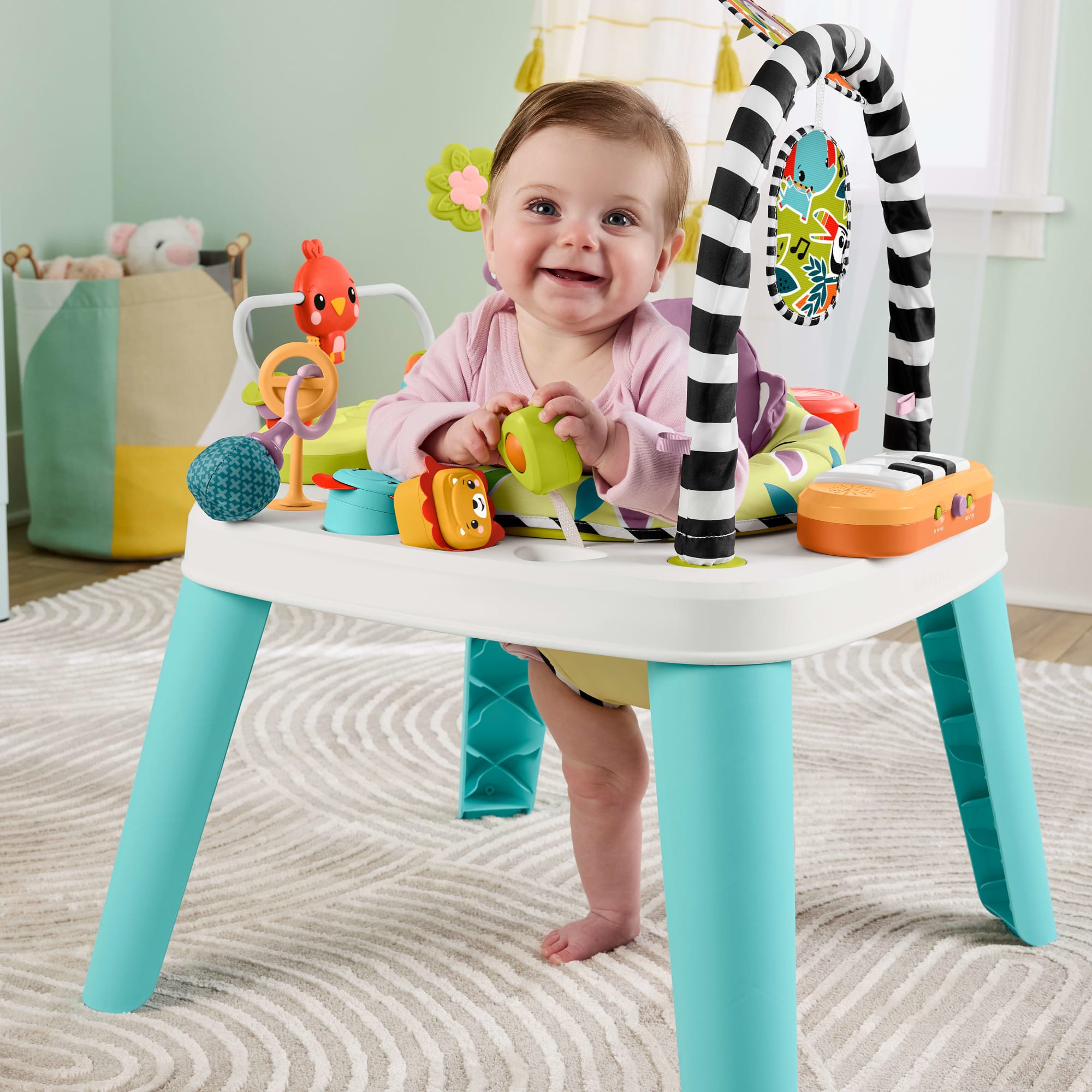 fisher price Centre D??Activit??s Musicales Pour B??b??s et Table de Jeu Pour Tout-Petits Singe Violet?2 en 1 Fisher-Price
