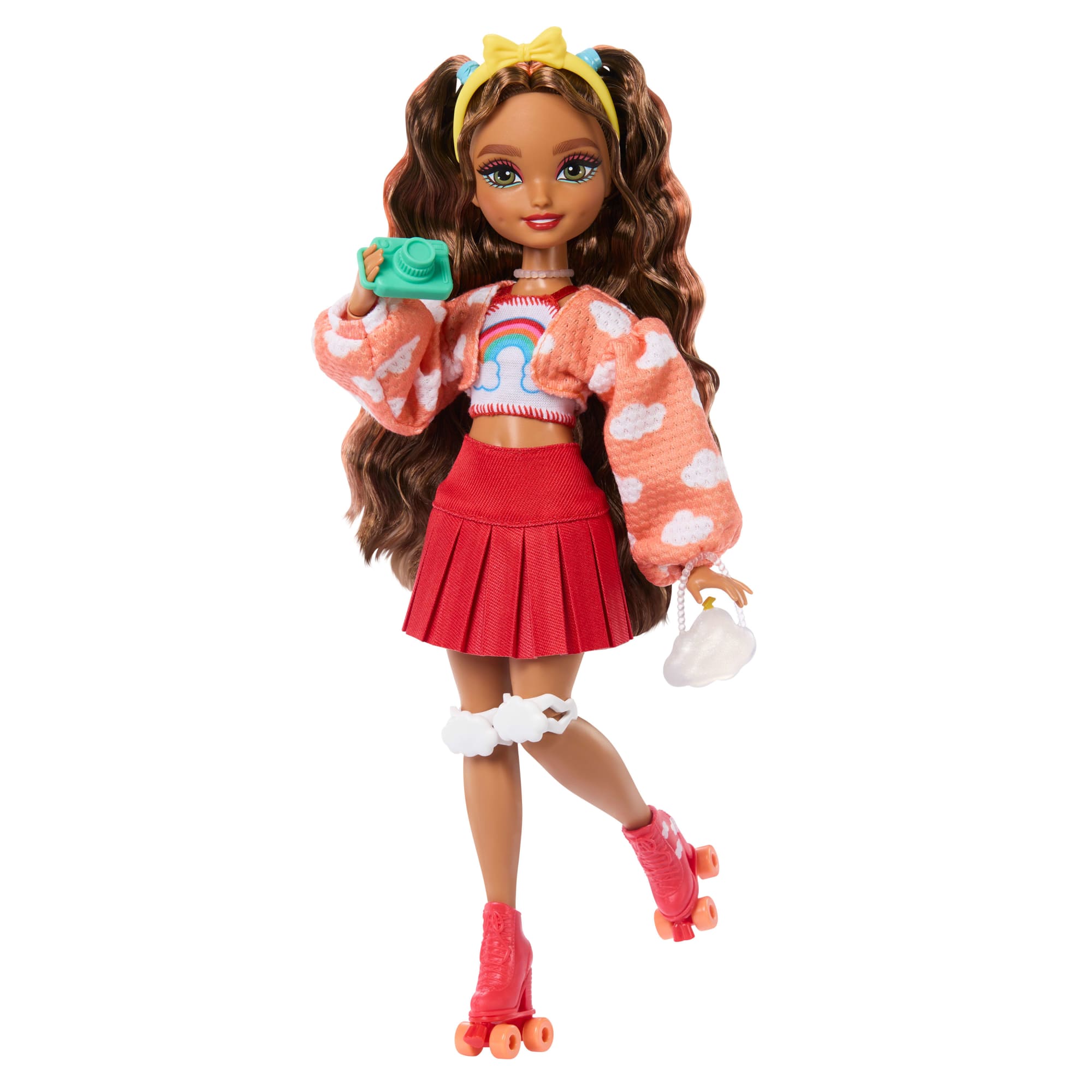 fisher price Dream Besties Barbie Teresa Roller Skating Fashion Doll With 9 Video Game Themed Accessories