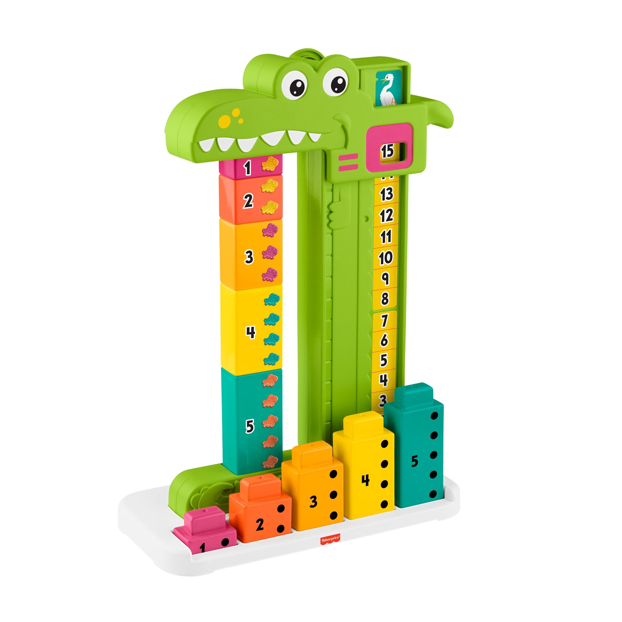 fisher price Fisher-Price Adding Alligator Educational Toy With 10 Stacking Blocks For Preschool Kids