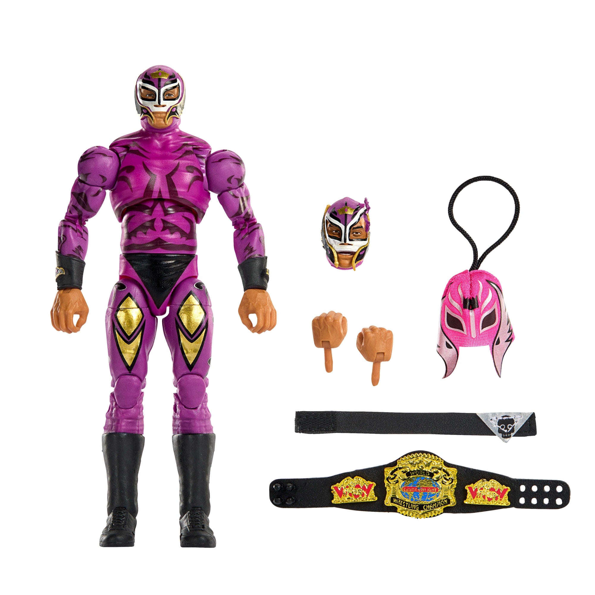 fisher price WWE Legends Ultimate Edition Rey Mysterio Action Figure & Accessories Set, 6-Inch Collectible
