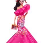 fisher price Barbie-Poup??e D??a de Muertos 2023 Avec Robe Rose ?? Volants