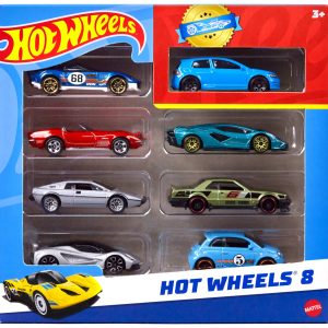fisher price Hot Wheels Set Of 8 Basic Toy Cars & Trucks in 1:64 Scale including 1 Exclusive Car, Styles May Vary