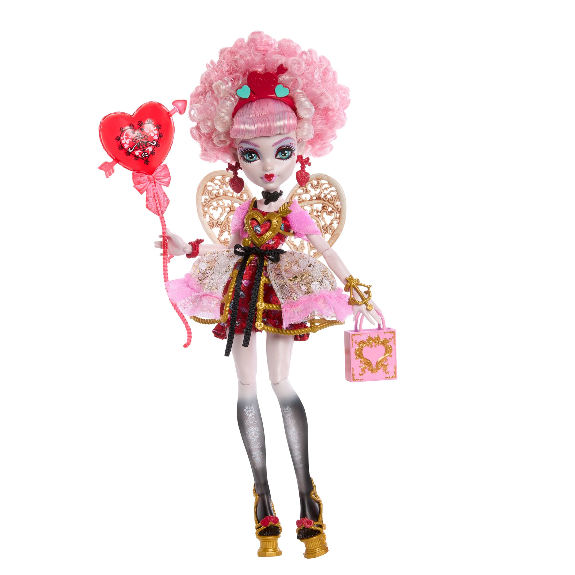 fisher price Monster High Scary Sweet Birthday Cupid Asteria Doll in Party Dress With Balloon & Gift