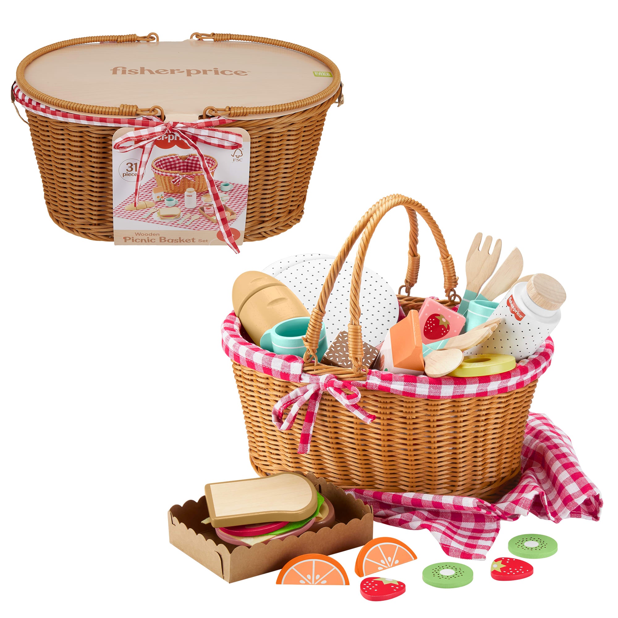 fisher price Fisher-Price Juguete para Beb??s Canasta de Picnic de Madera