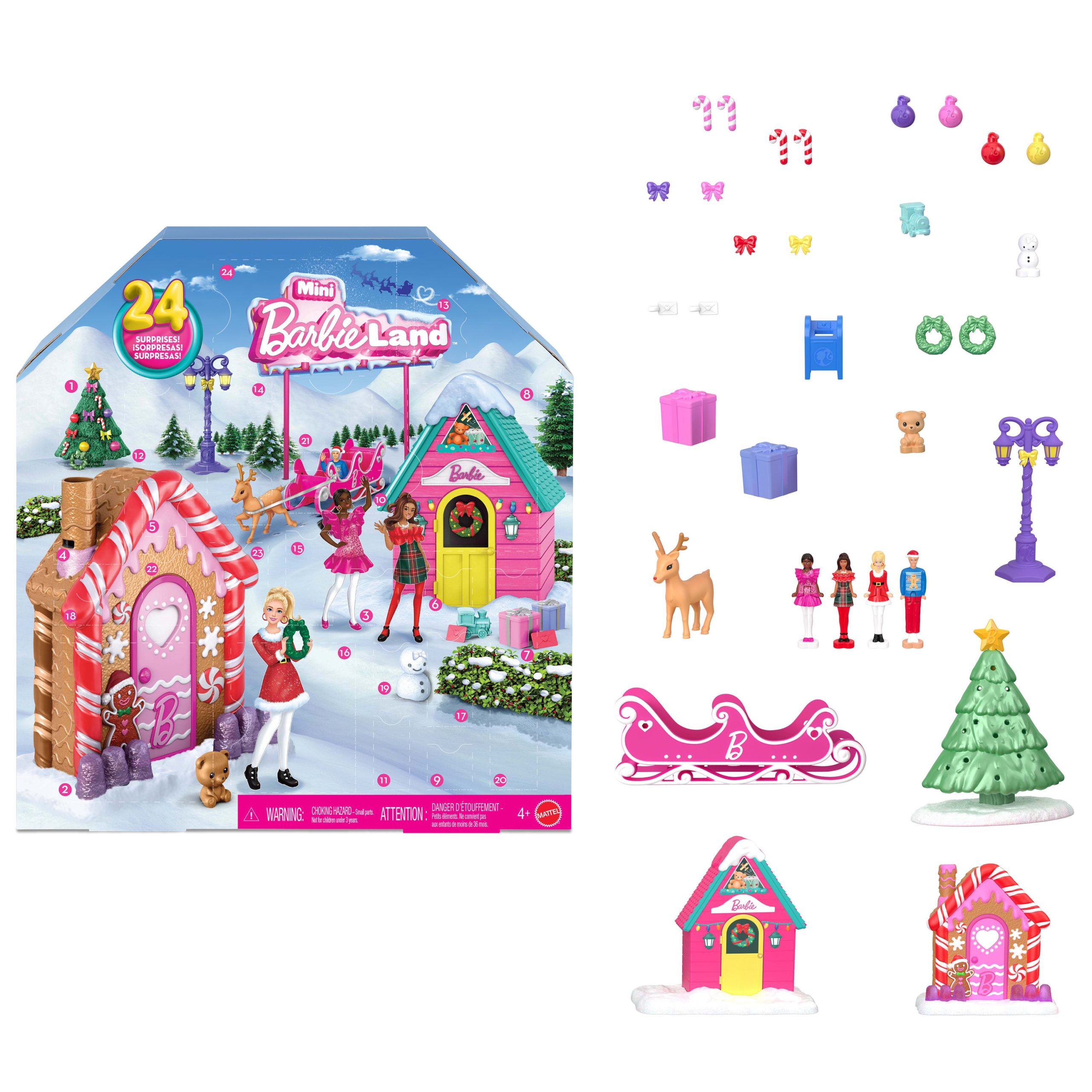 fisher price Barbie Mini Barbieland Collectible Advent Calendar With 1.5-Inch Dolls & 24 Days Of Surprises