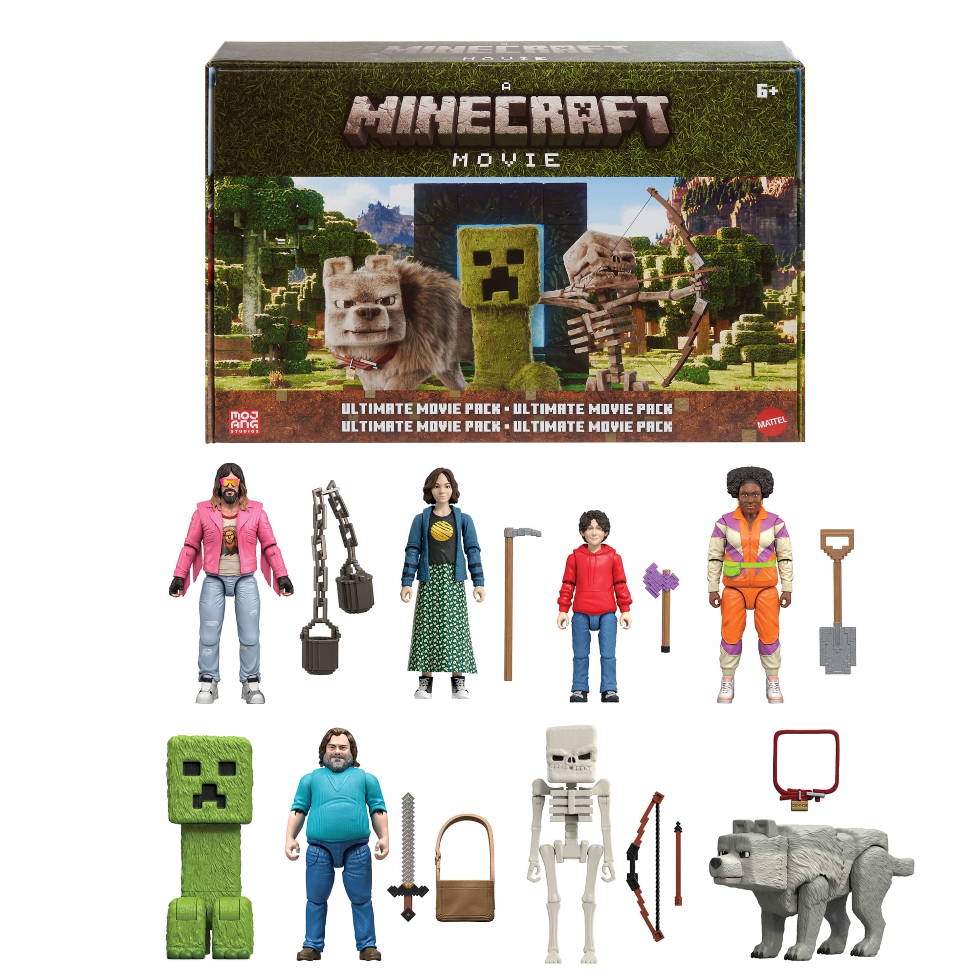 fisher price Minecraft Ultimate Movie Set With 8 Action Figures & 8 Accessories,  inspired By A Minecraft Movie