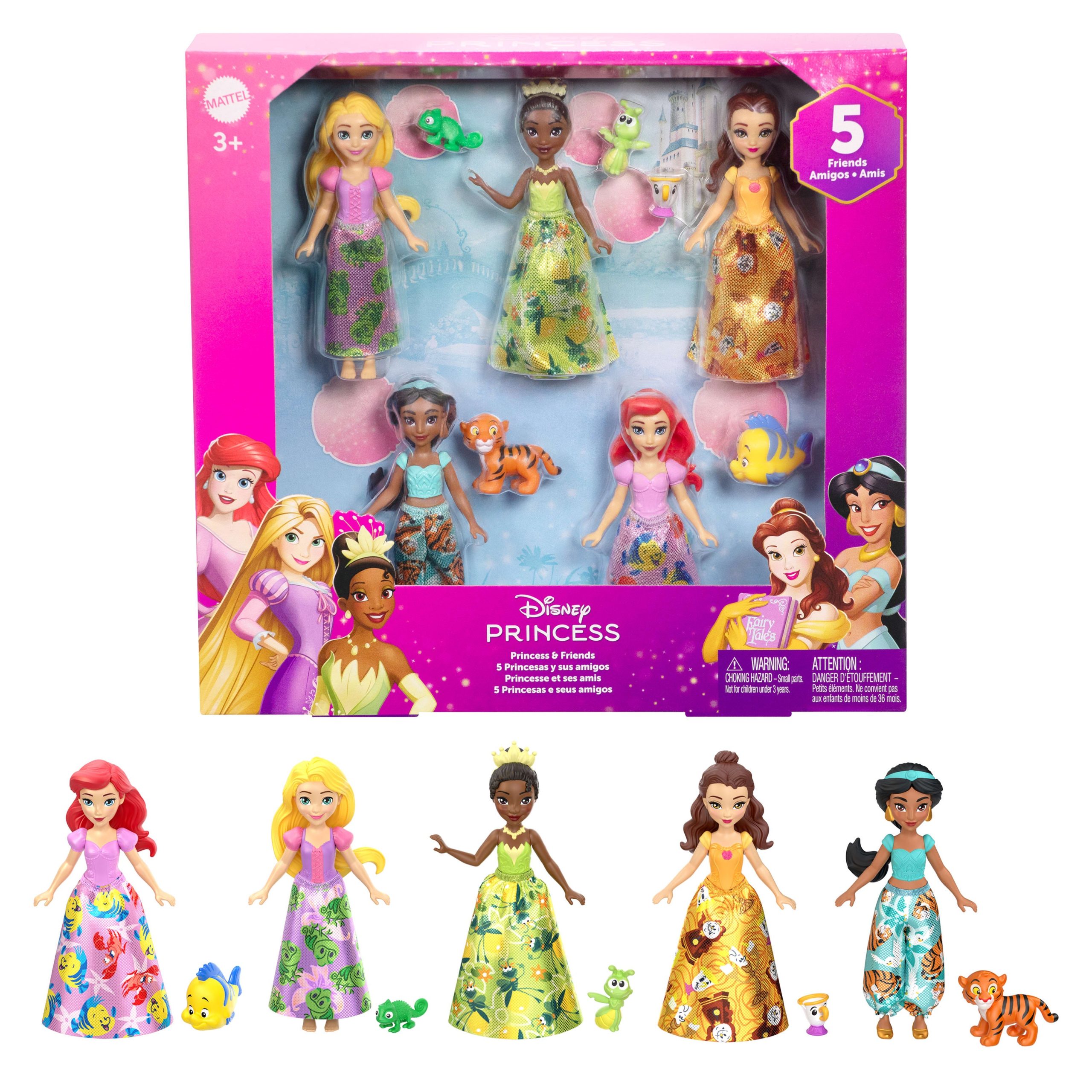 fisher price Disney Princess & Friends Set With 5 Small Dolls in Sparkling Outfits & 5 Friend Figures