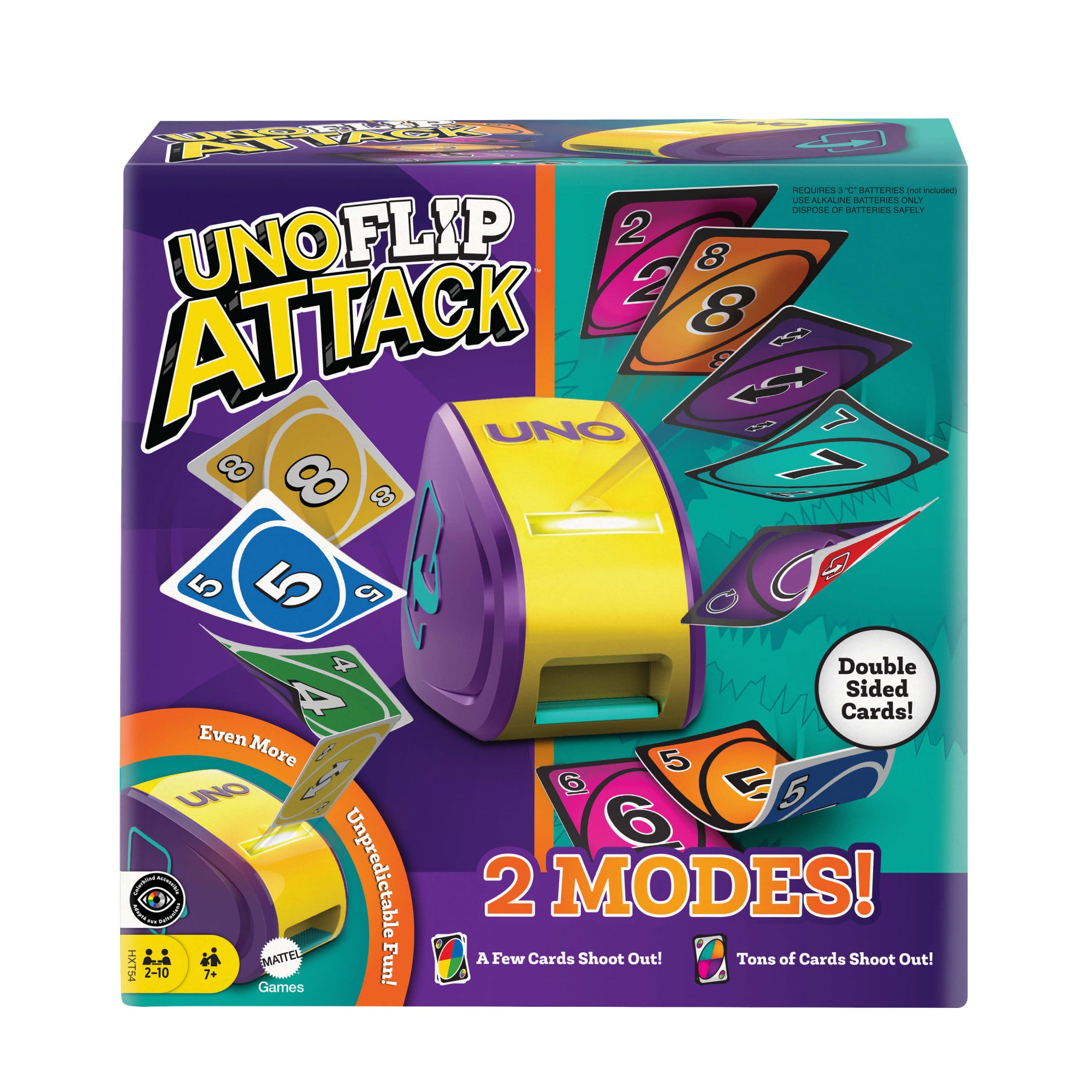 fisher price UNO Flip Attack Card Game For Family Nights, Game Nights, Travel, Camping & Parties