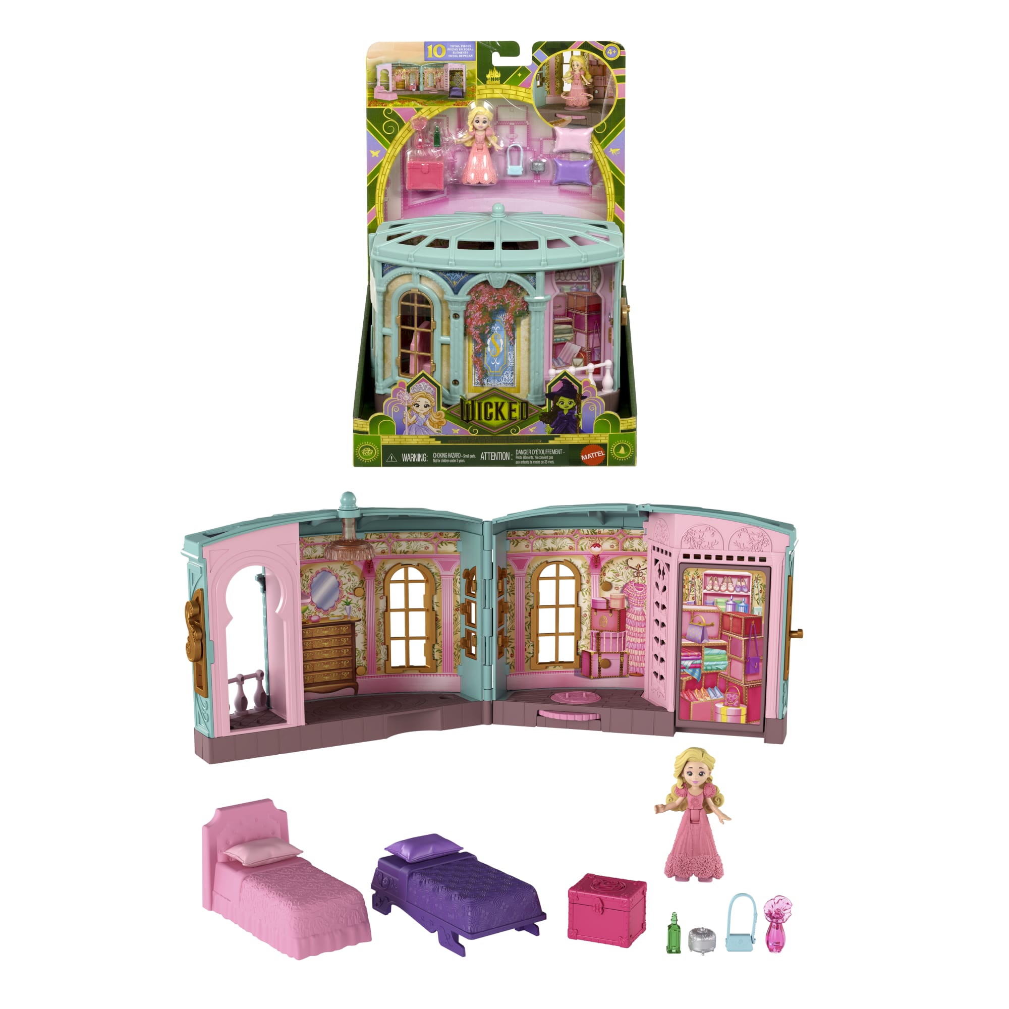 fisher price Universal Pictures?? Wicked So Popular Dorm Small Doll Playset With 3 Play Spaces & 10 Total Pieces