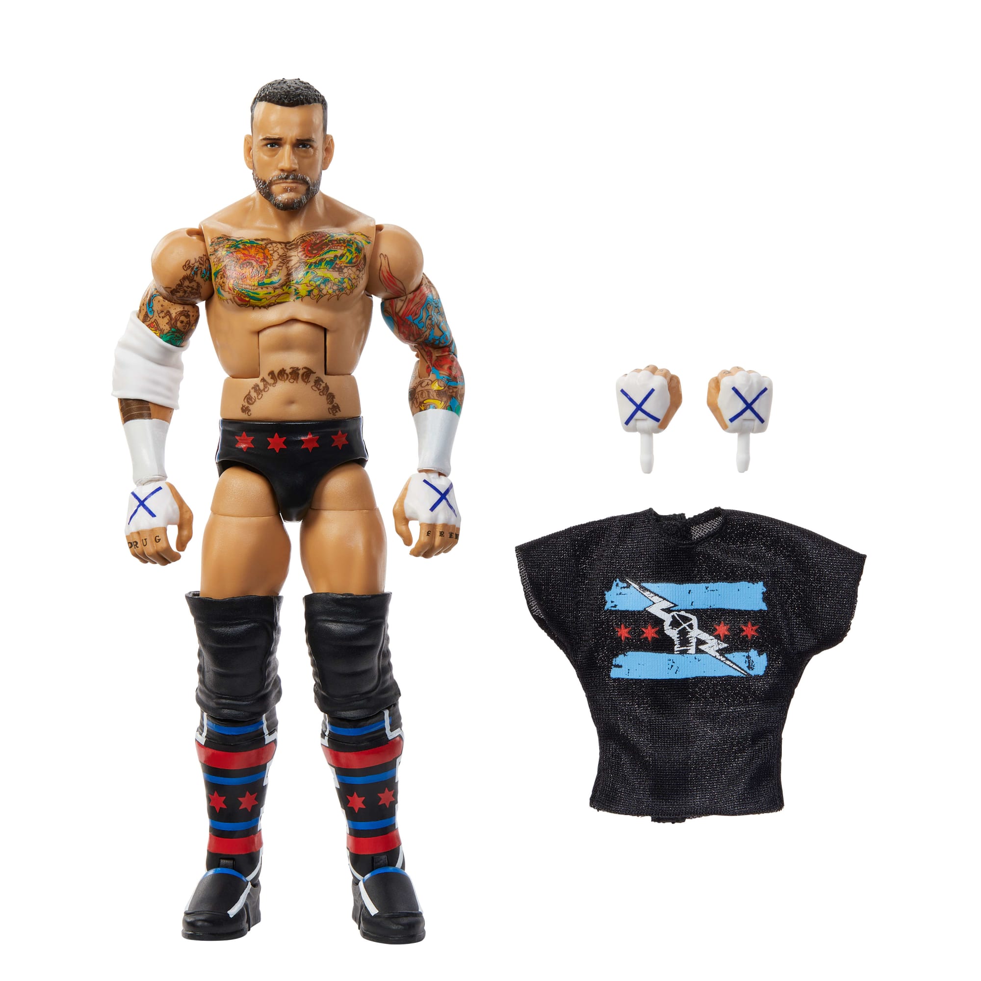 fisher price WWE Figura de Acci??n Elite Cm Punk negro
