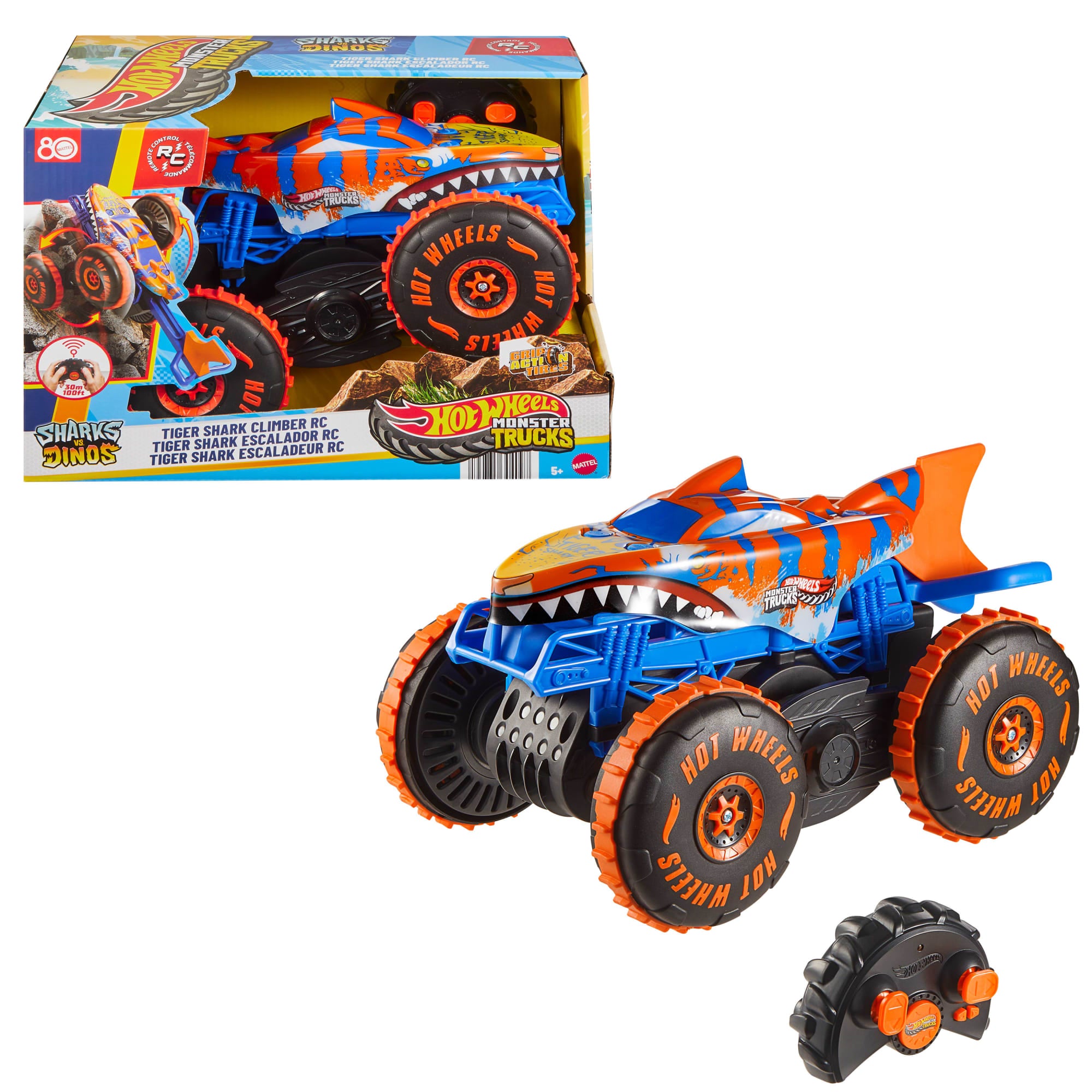 fisher price Hot Wheels Monster Trucks-V??hicule Tiger Shark Escaladeur-?? Piles