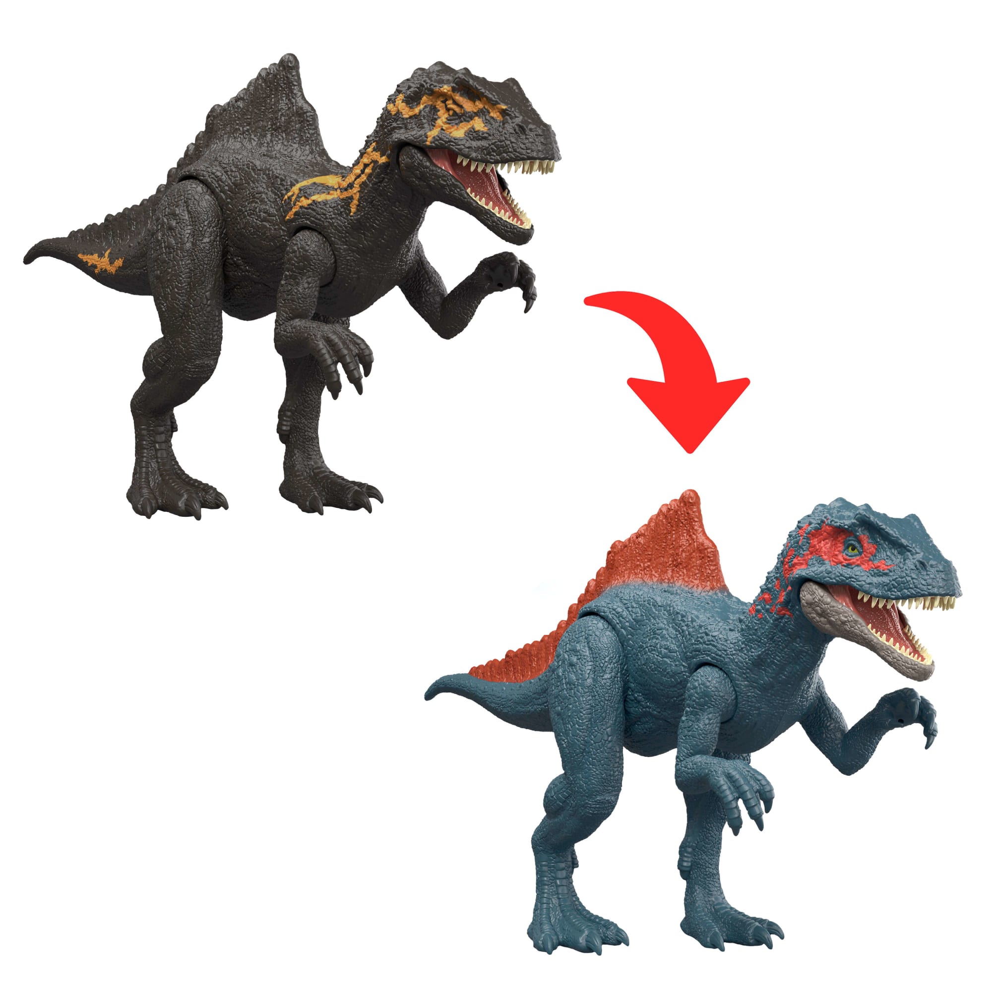 fisher price Jurassic World Dino Reveal Deluxe Concavenator Action Figure, Peel Off Color Change Toy