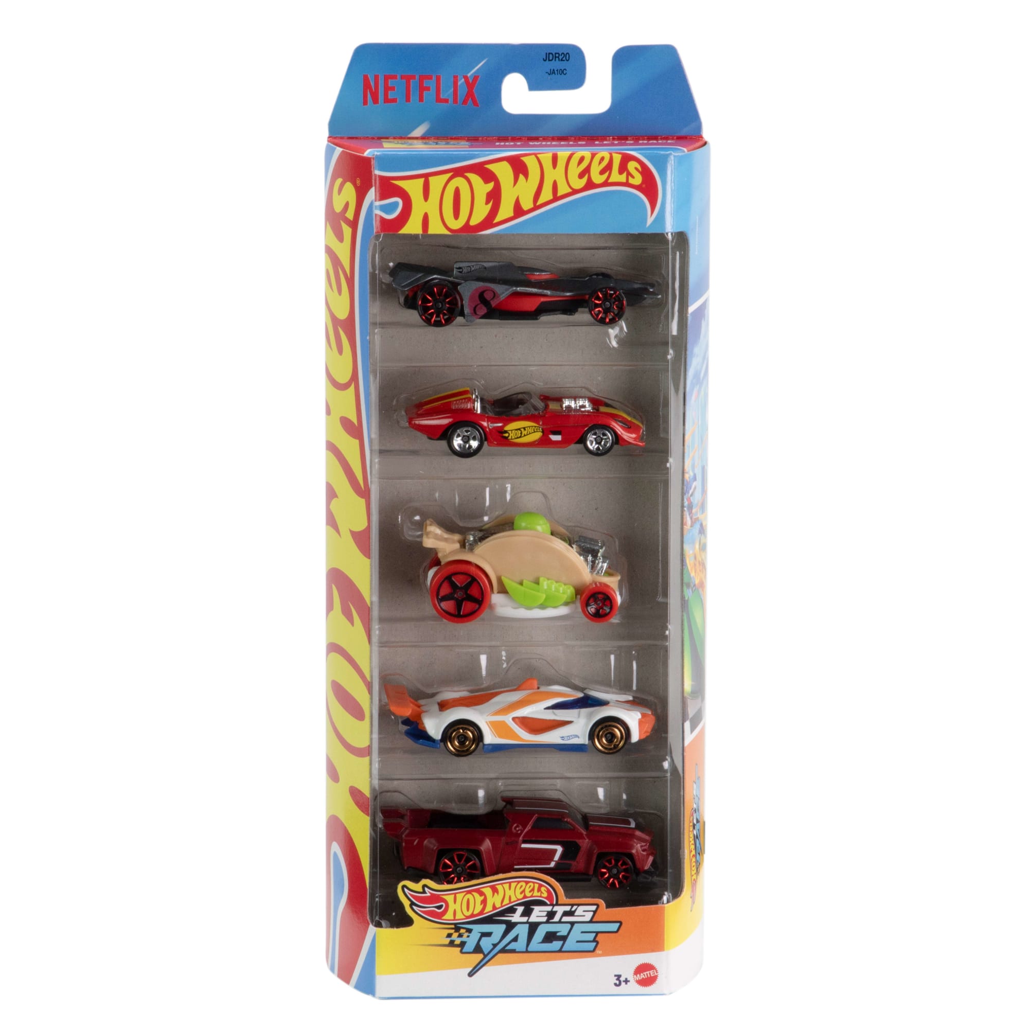 fisher price Hot Wheels Let's Race 5-Pack, Set Of 5 1:64 Scale Die-Cast Toy Race Cars From The Netflix Series