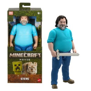 fisher price Minecraft Steve Large-Scale Action Figure, 12-Inch Character Collectible Inspired By The Movie