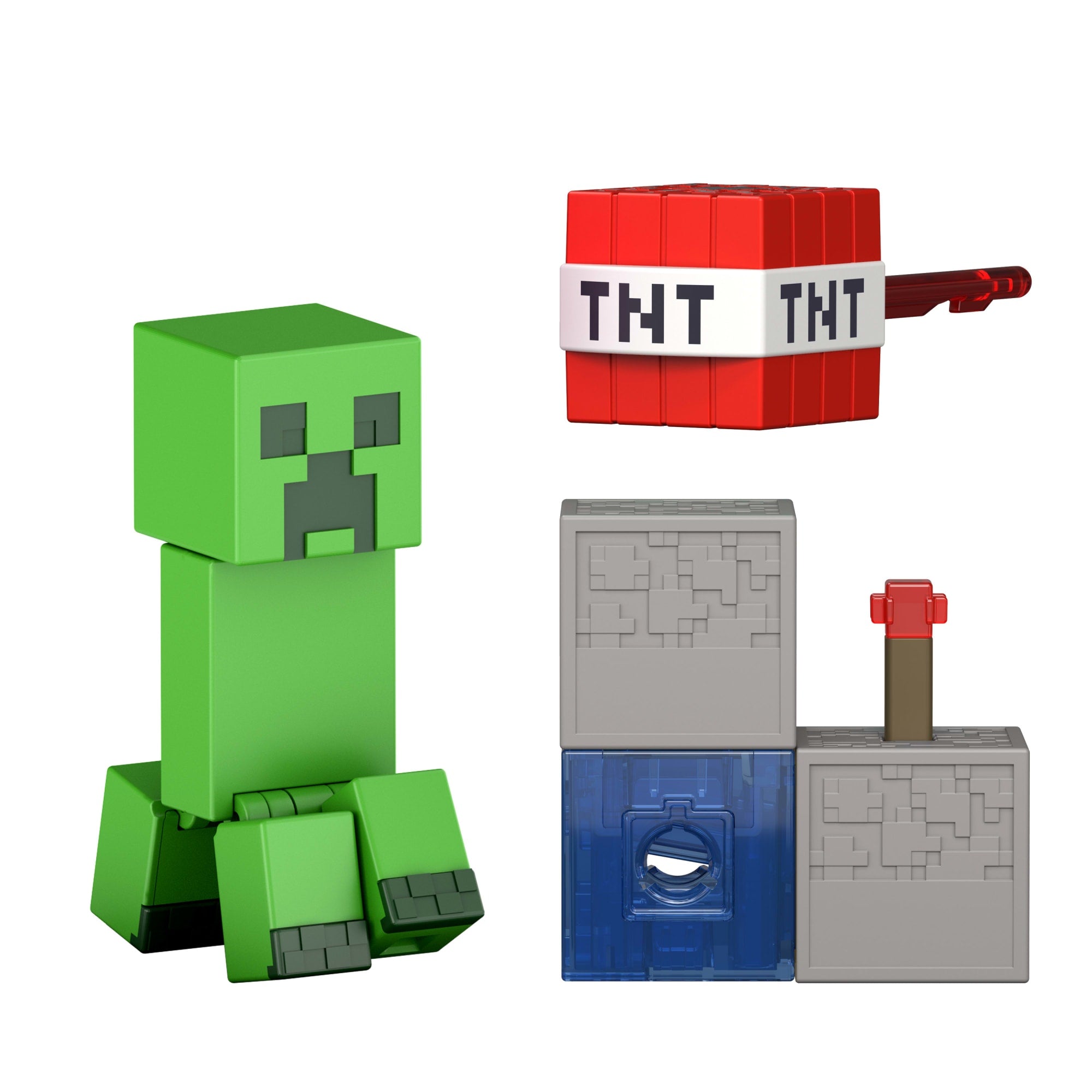 fisher price Minecraft Creeper Action Figure & Accessory Set, 3.25-Inch Scale Collectible Toy With Building Piece