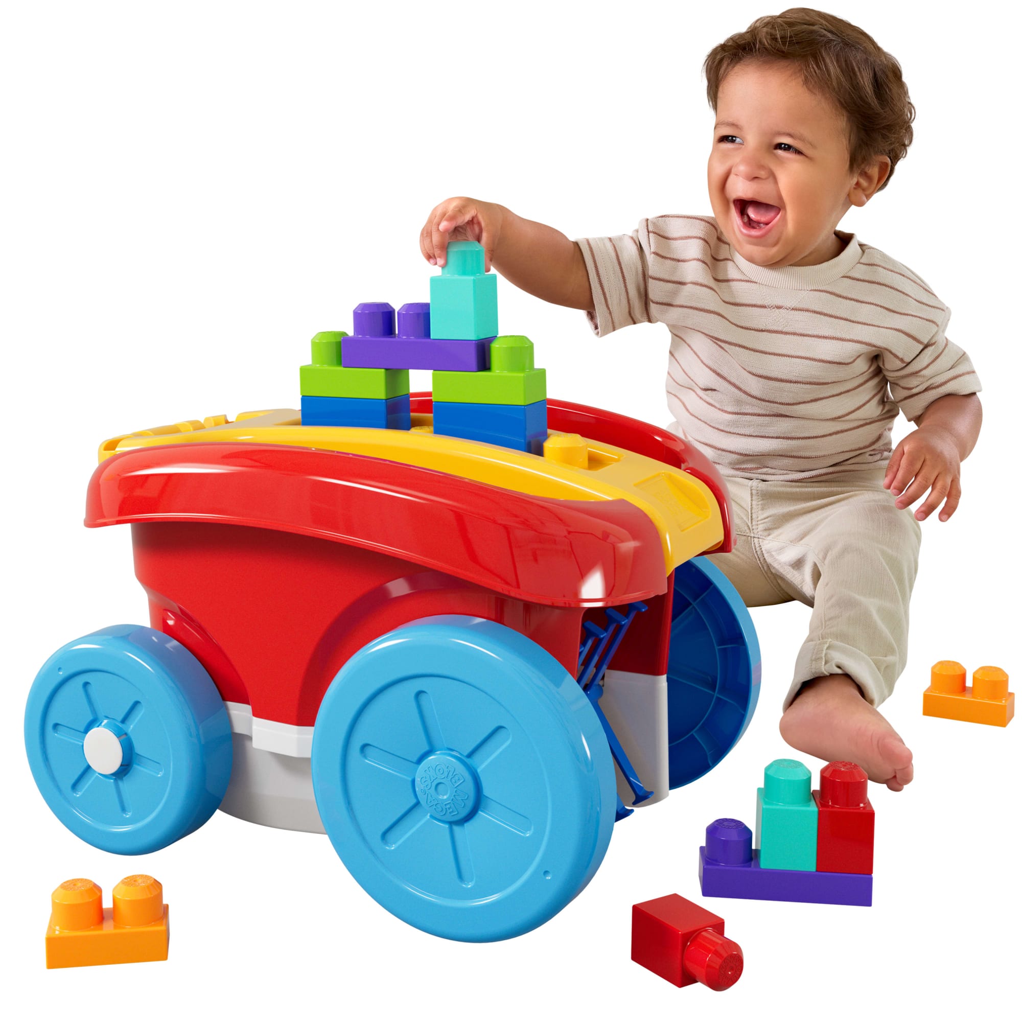 fisher price Mega Bloks Juguete de Construcci??n Vag??n Recoge Bloques