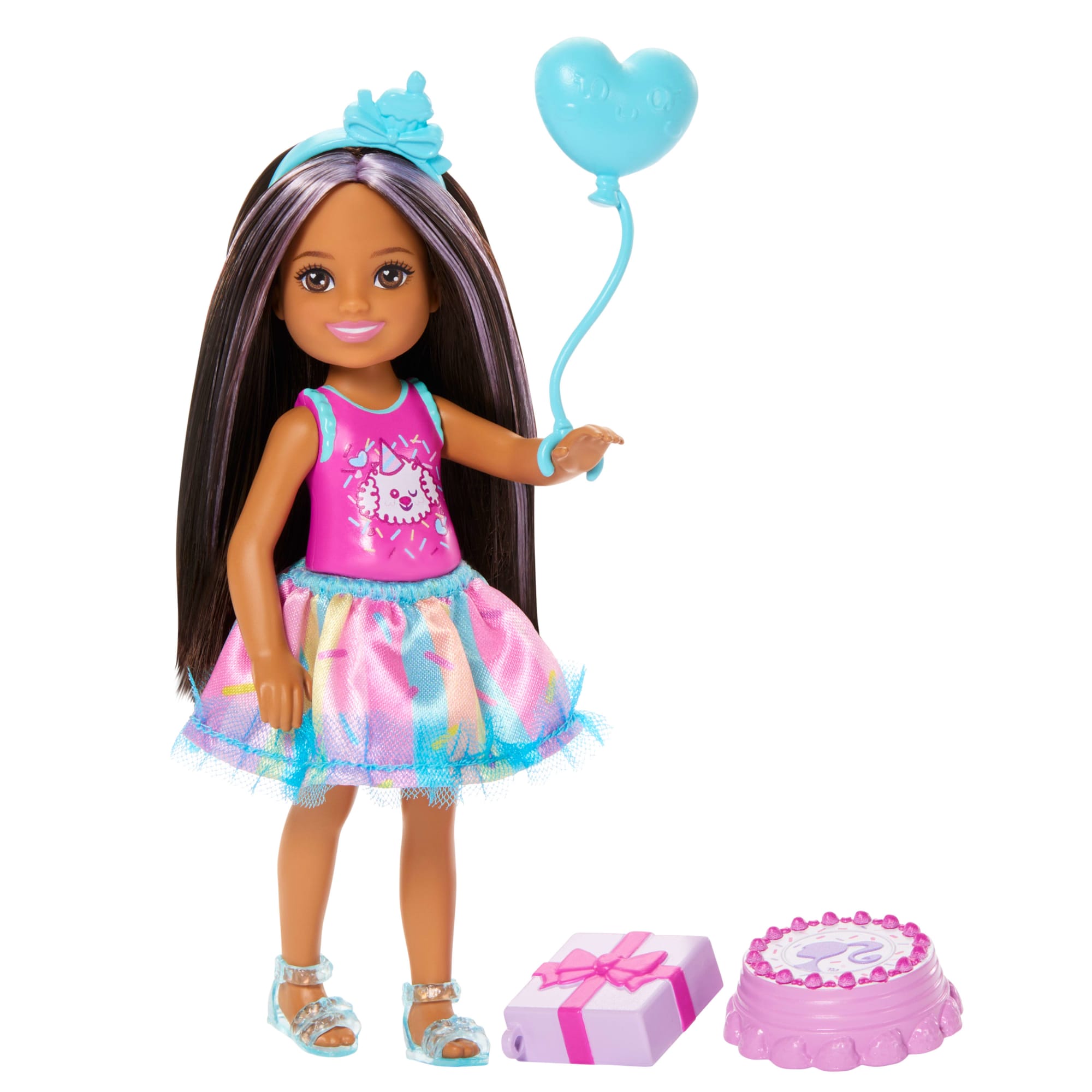 fisher price Barbie Family Mu?eca Chelsea Cumplea?era Falda Azul