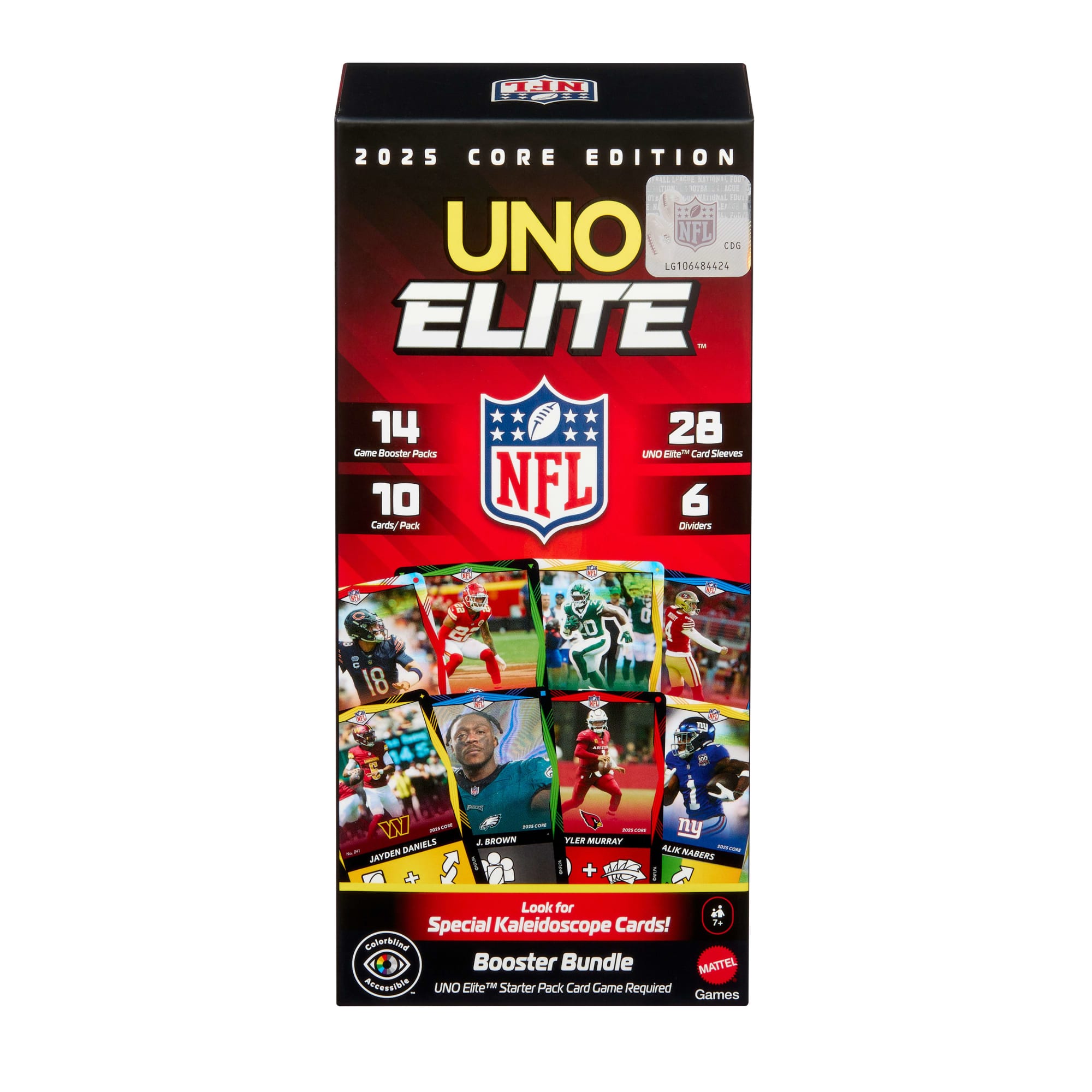 fisher price UNO Elite NFL Booster Bundle Set With 140 Elite Action Cards, 2025 Core Edition (Players May Vary)