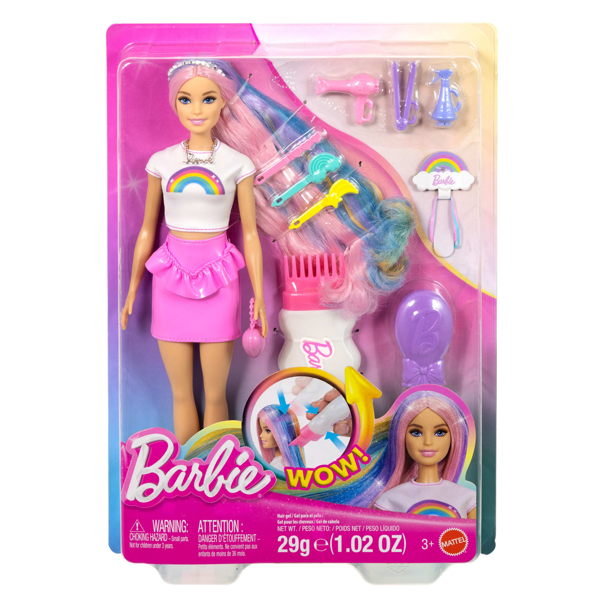 fisher price Barbie Rainbow Sparkle Hair Fashion Doll With Extra-Long Hair And 12 Styling Accessories