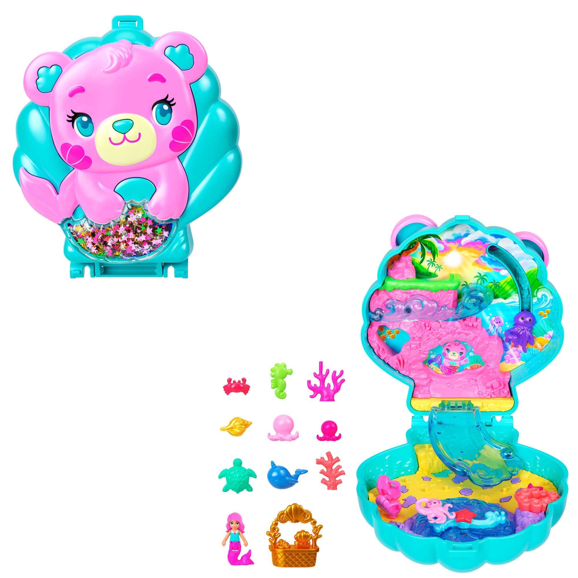 fisher price Polly Pocket Set de Juego Compacto Isla de Glitter