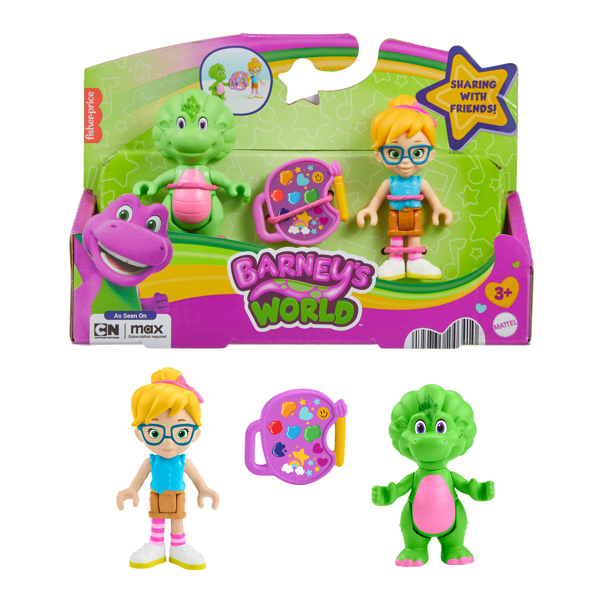 fisher price Fisher-Price Barney's World Barney's Friend Vivie & Baby Bop Figure Set For Kids, 3 Toys