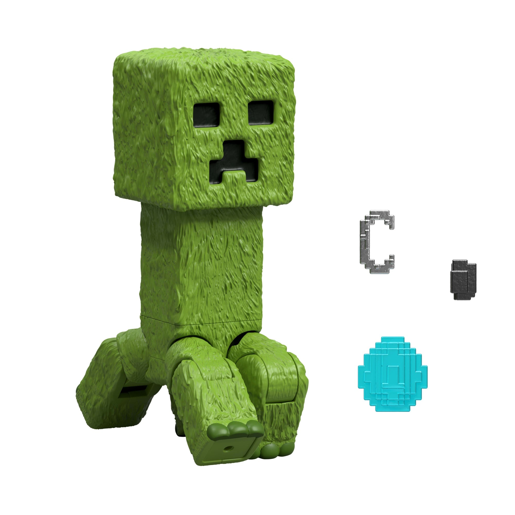 fisher price Minecraft Creeper Action Figure & Accessories, 4-Inch Toy Set Inspired By A Minecraft Movie